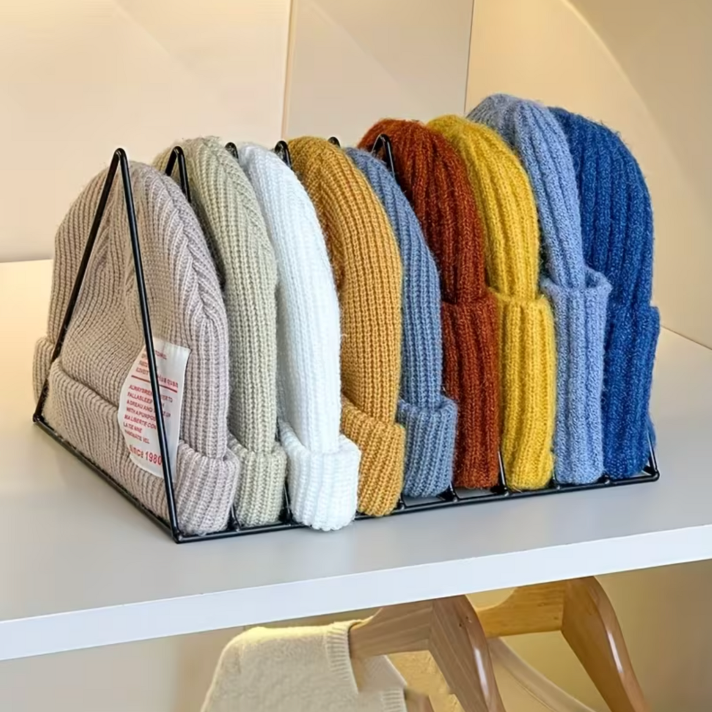 9-Slot Metal Cap & Beanie Organiser Rack