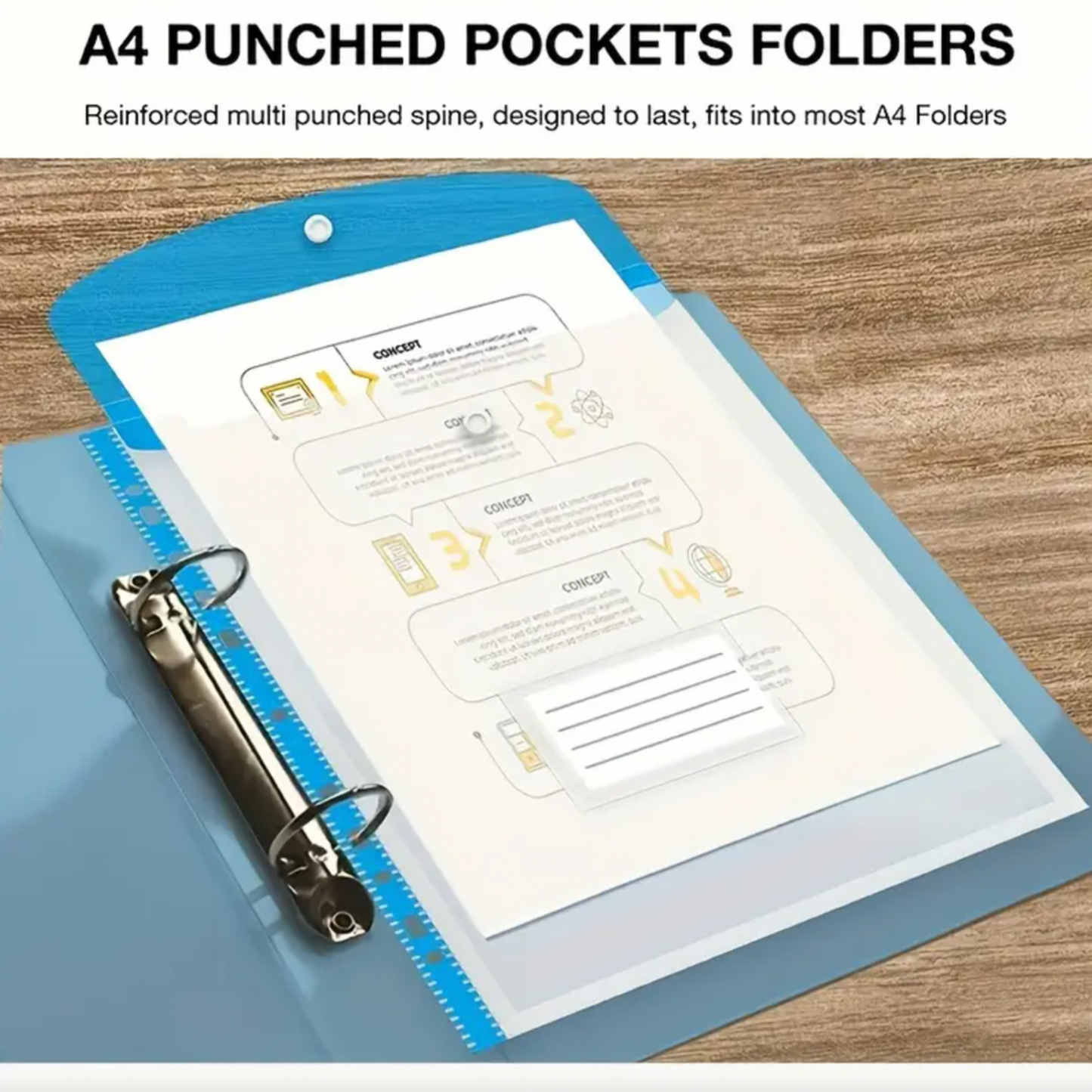 A4 Expanding Envelope File Sleeves - 12 Pack