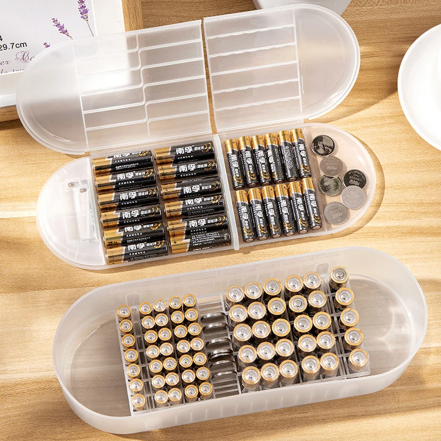 112 Slot Double Layer Battery Organiser with Battery Tester