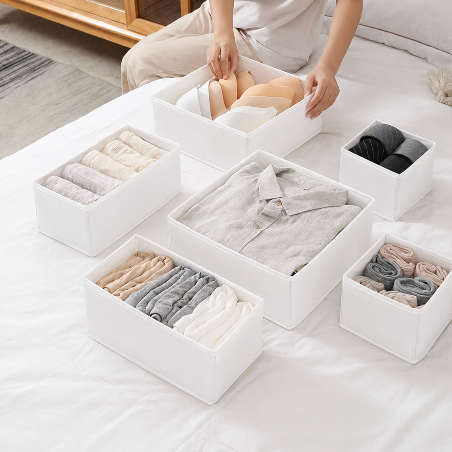 12 Piece Foldable Fabric Drawer Organiser Set