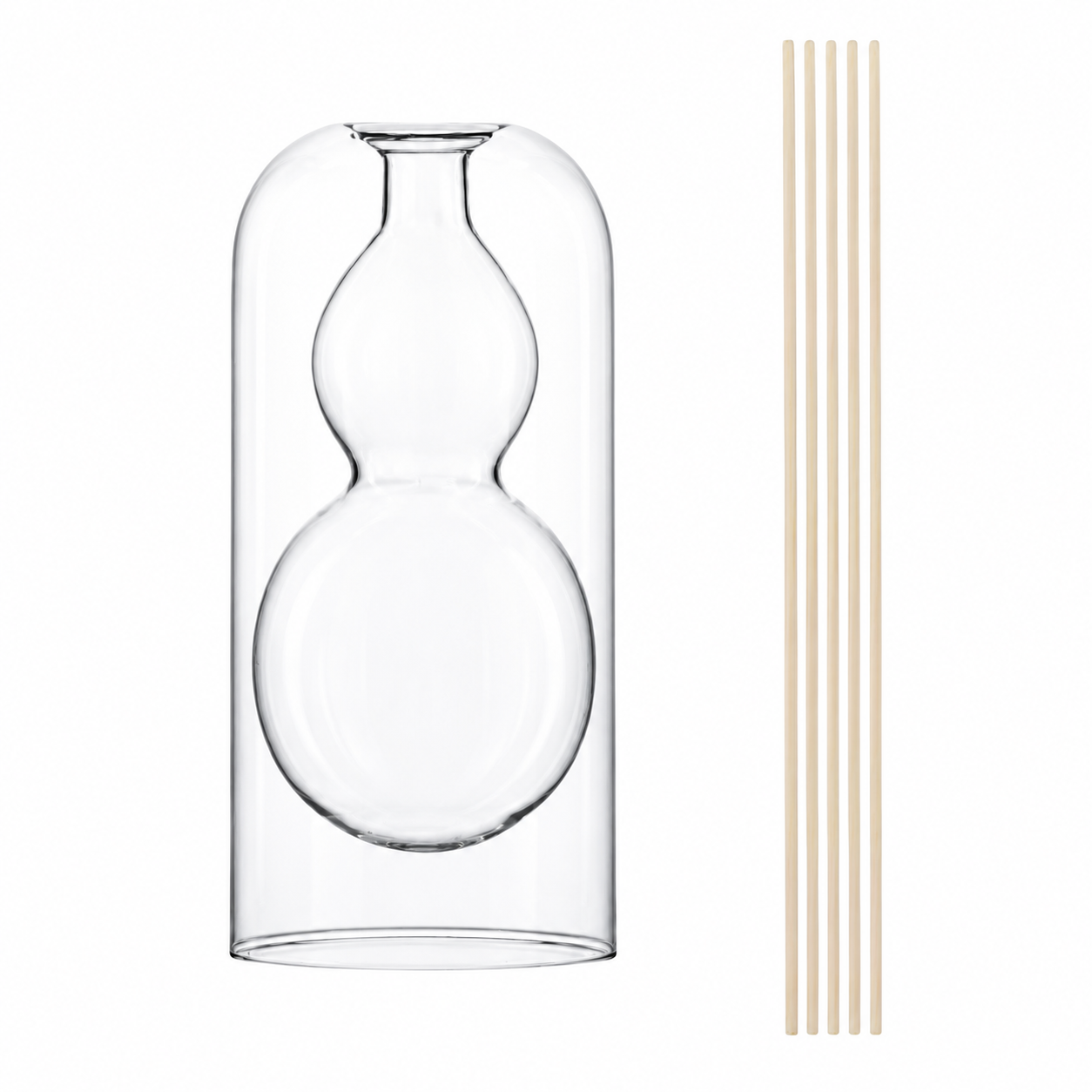 150ml Double-Walled Glass Aroma Diffuser with Reed Sticks
