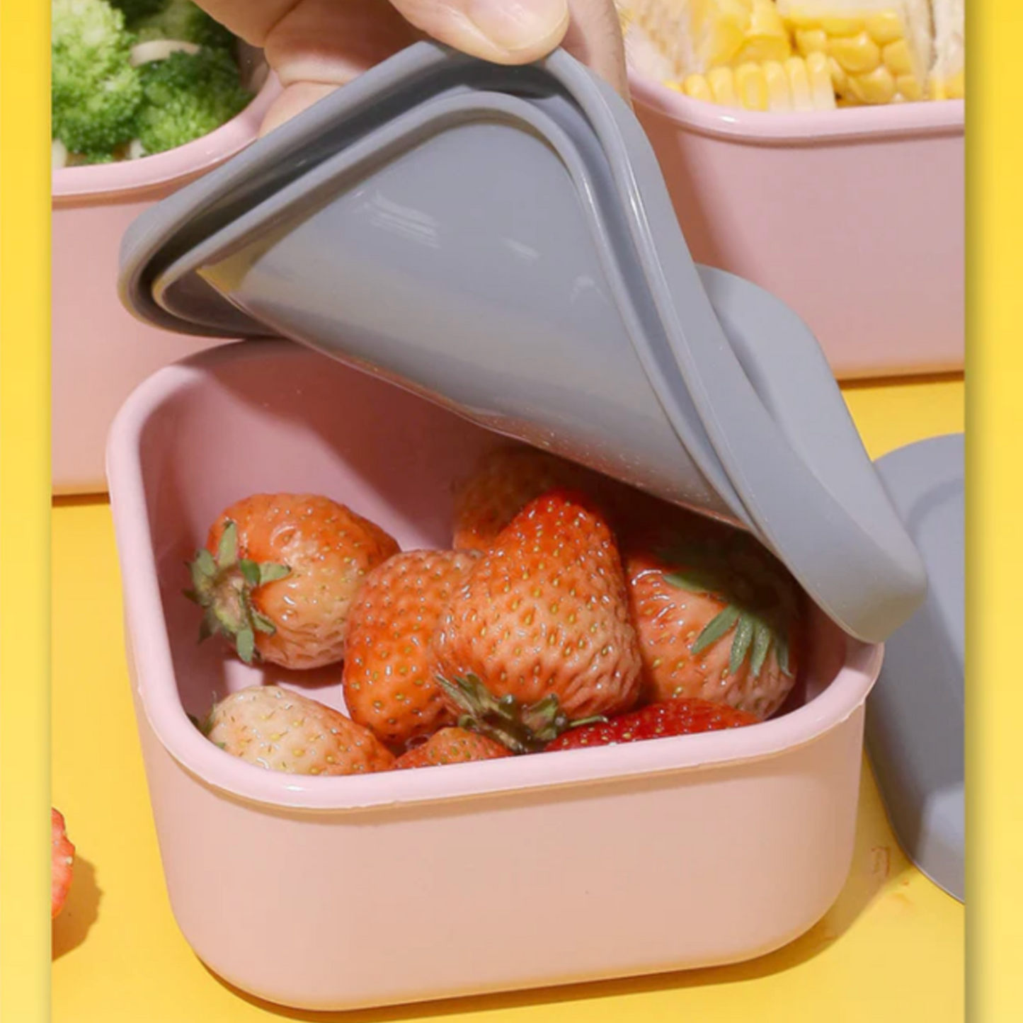 3-Piece Stackable Silicone Food Storage Container Set