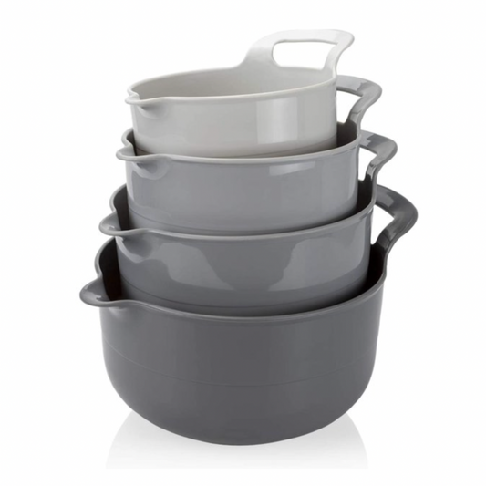 4-Piece Nesting Mixing Bowl Set with Pour Spout & Handles