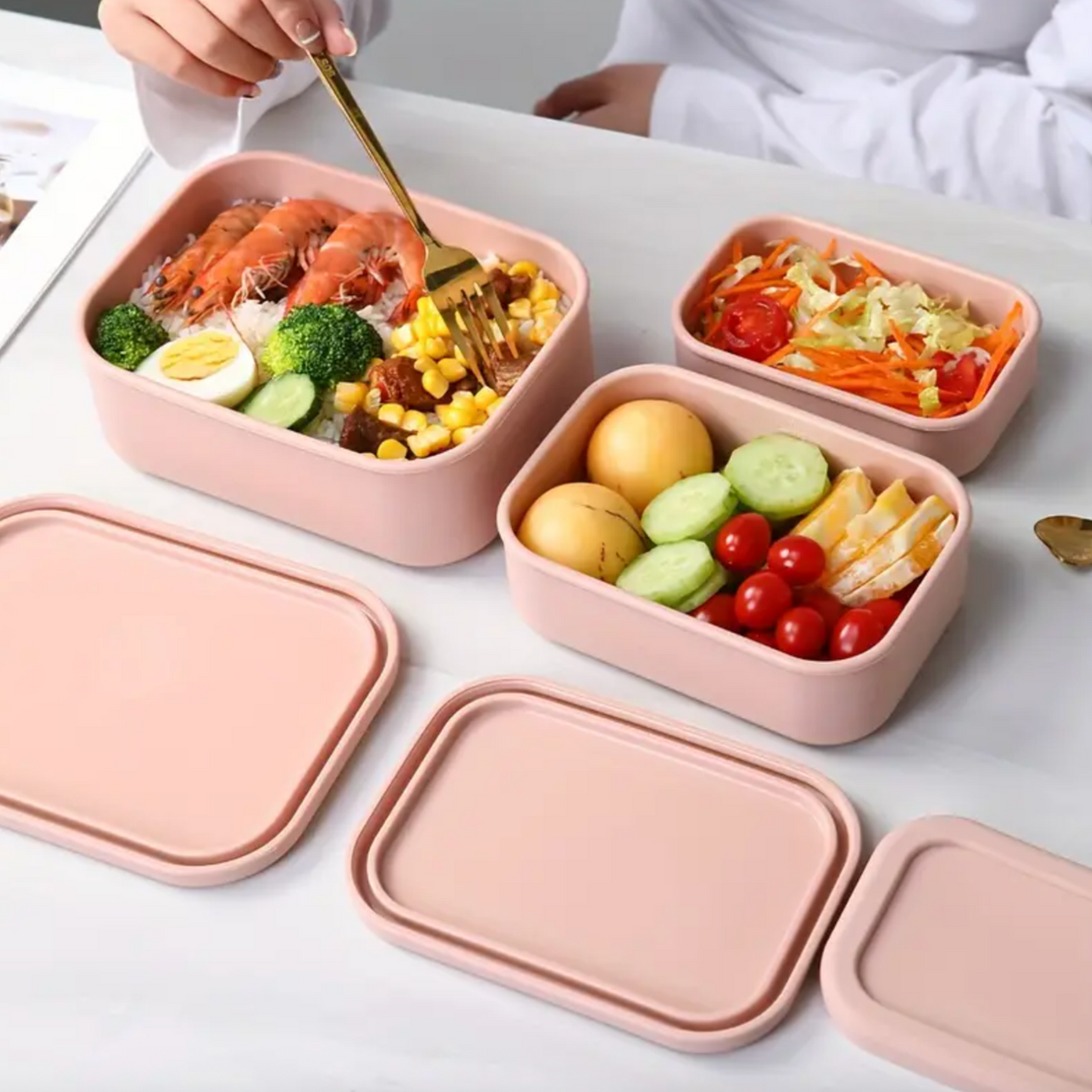 3-Piece Silicone Food Storage Container Set