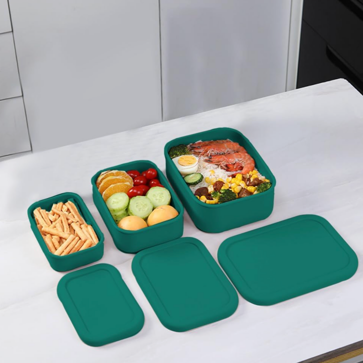 3-Piece Silicone Food Storage Container Set