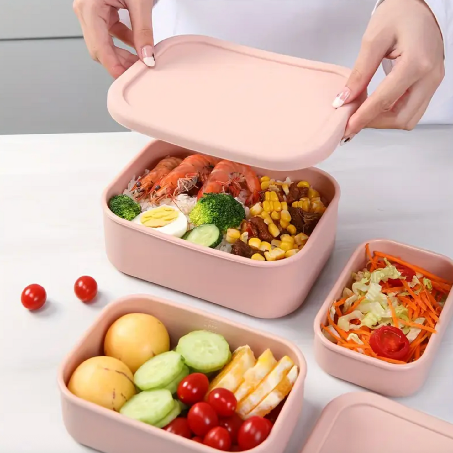 3-Piece Silicone Food Storage Container Set