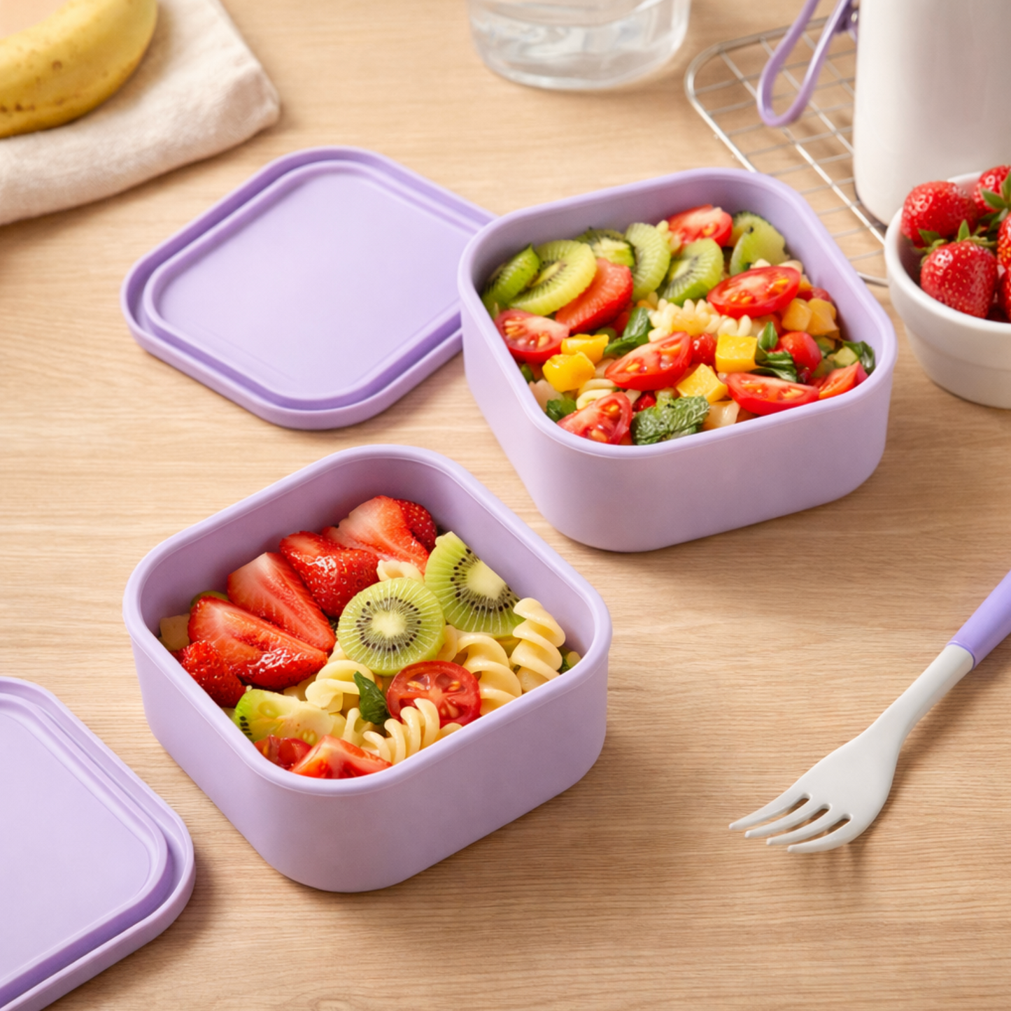 500ml Silicone Food Storage Container - 2 Pack