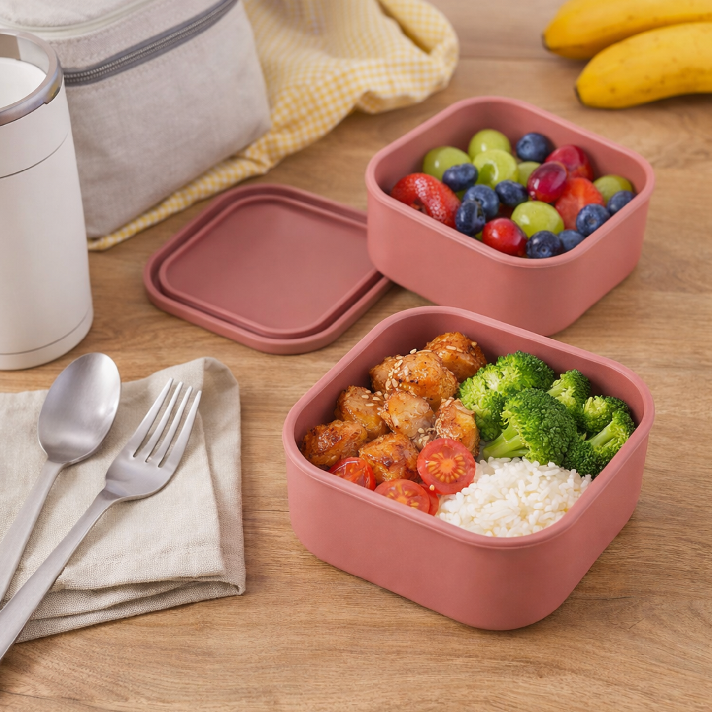 500ml Silicone Food Storage Container - 2 Pack