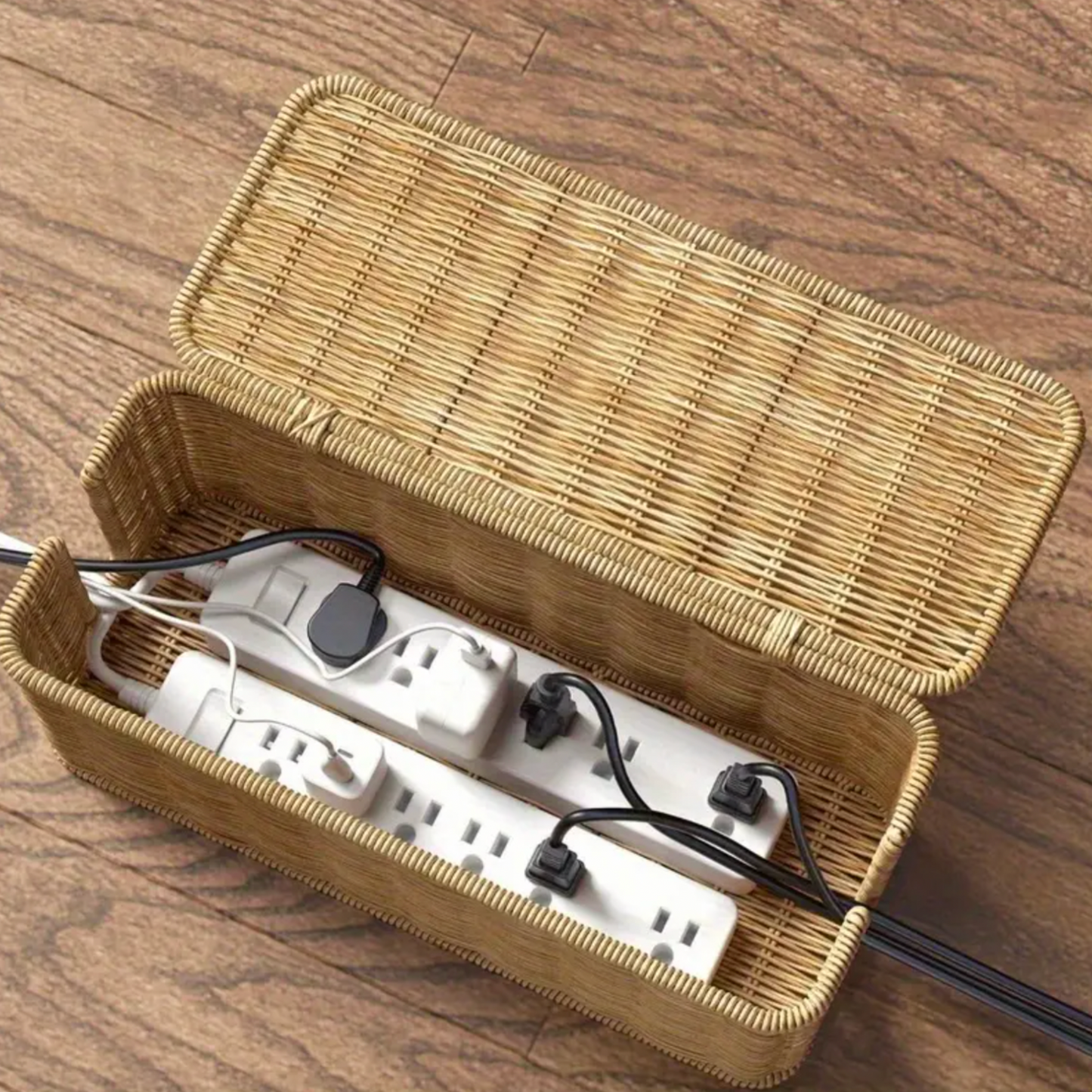Rattan Cable Management & Storage Box