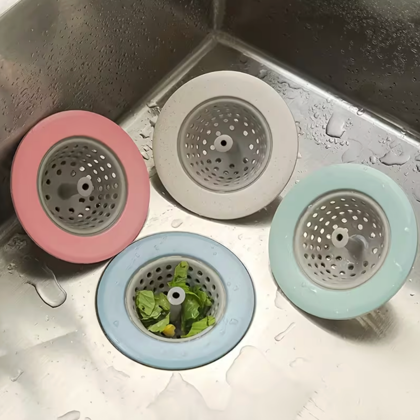 Set of 4 Silicone Drain Strainers