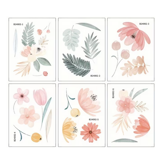 Non-Slip Floral Bath Sticker Set