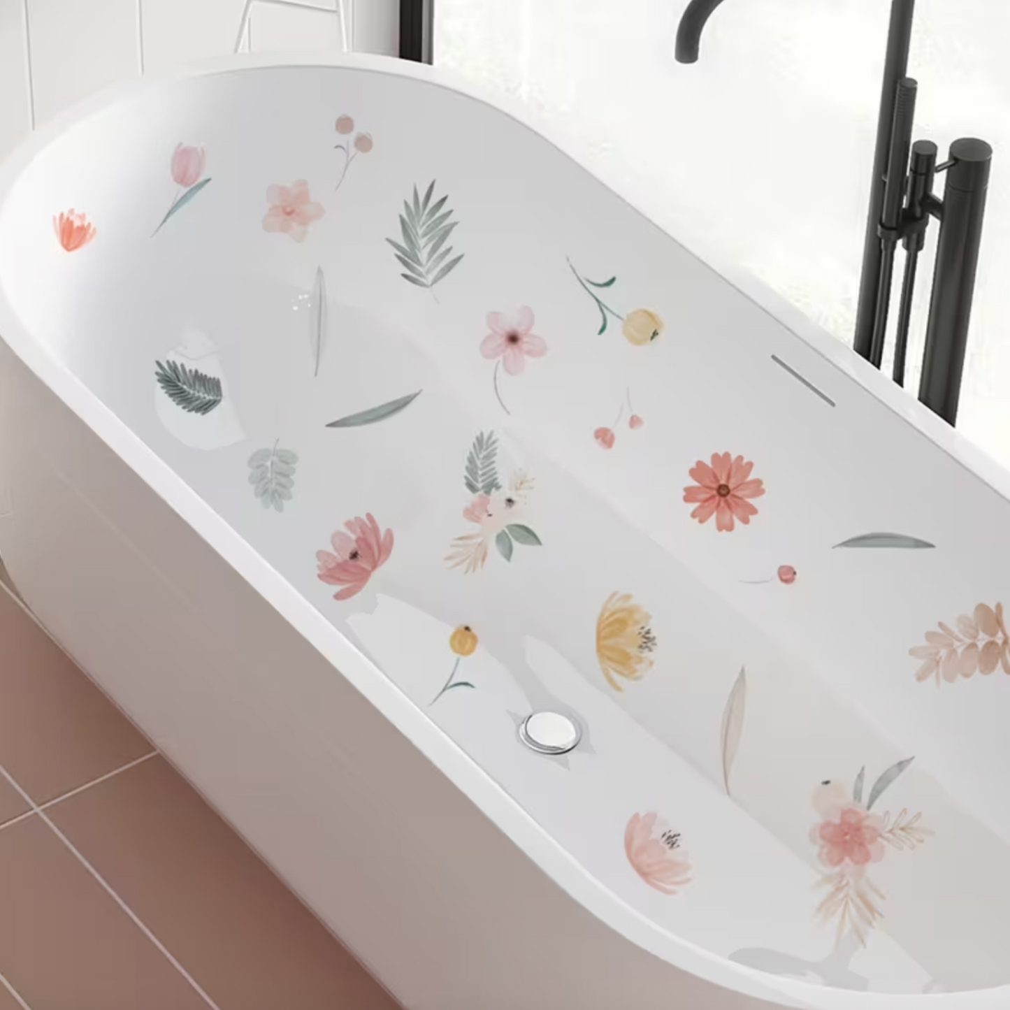 Non-Slip Floral Bath Sticker Set