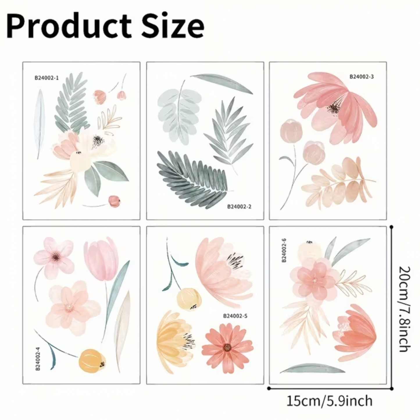 Non-Slip Floral Bath Sticker Set