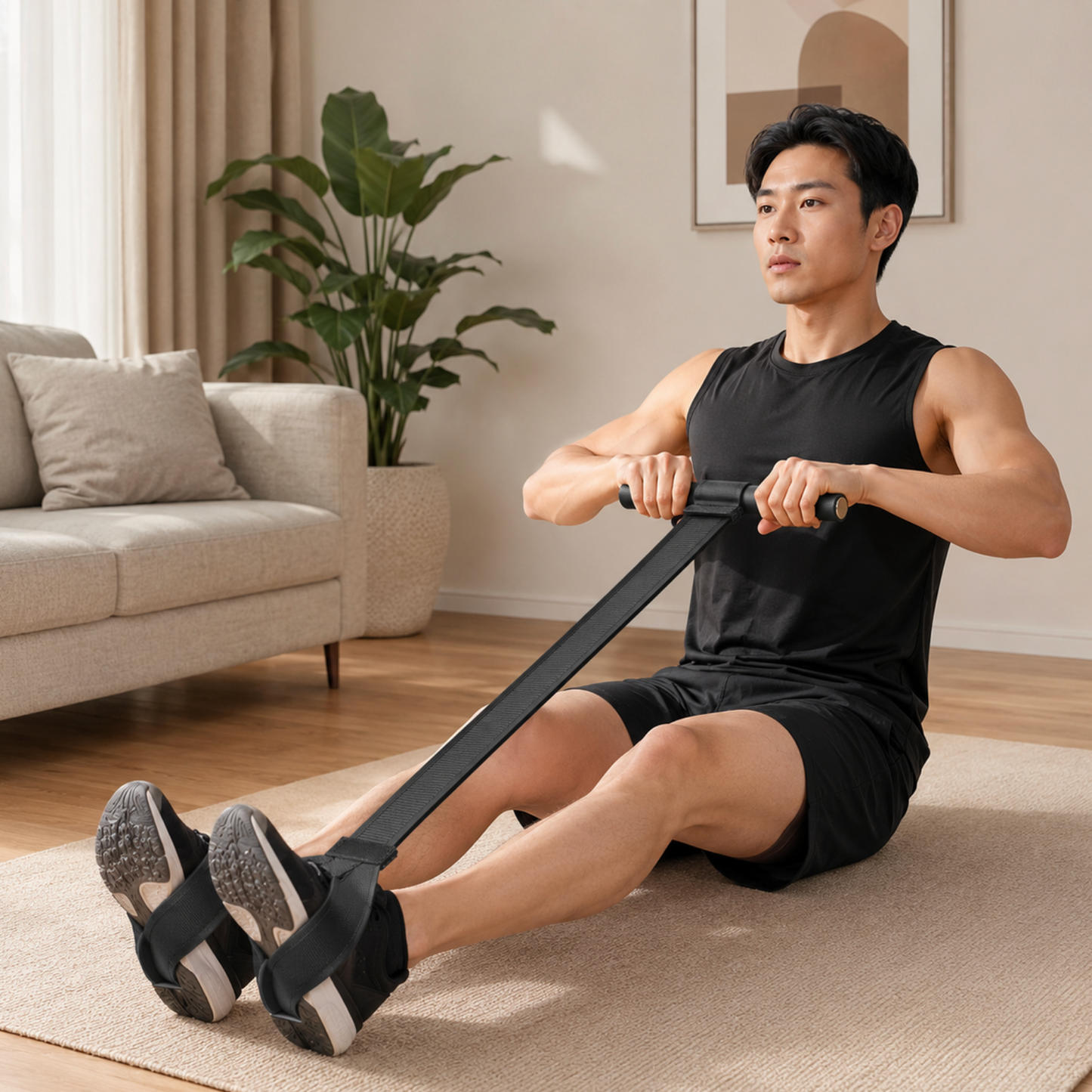 Full Body Resistance Pull Rope with Foot Pedals