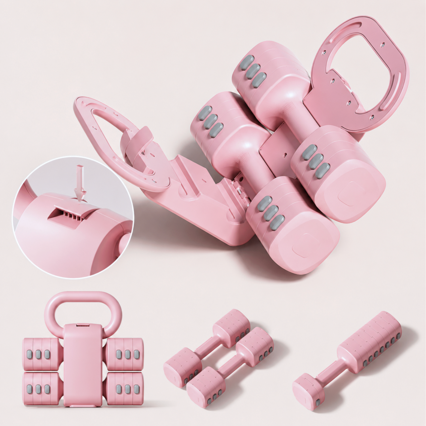 2-In-1 Adjustable Kettlebell and Dumbbell Set