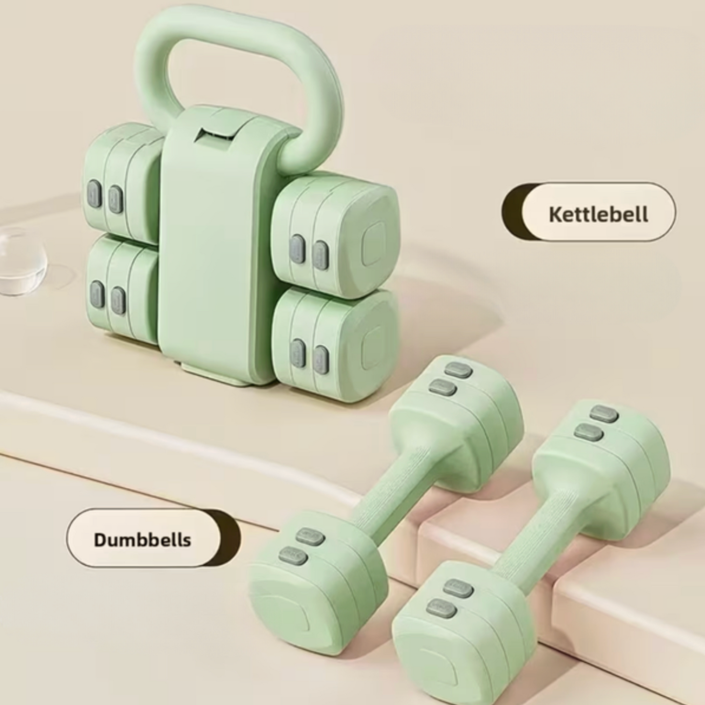 2-In-1 Adjustable Kettlebell and Dumbbell Set