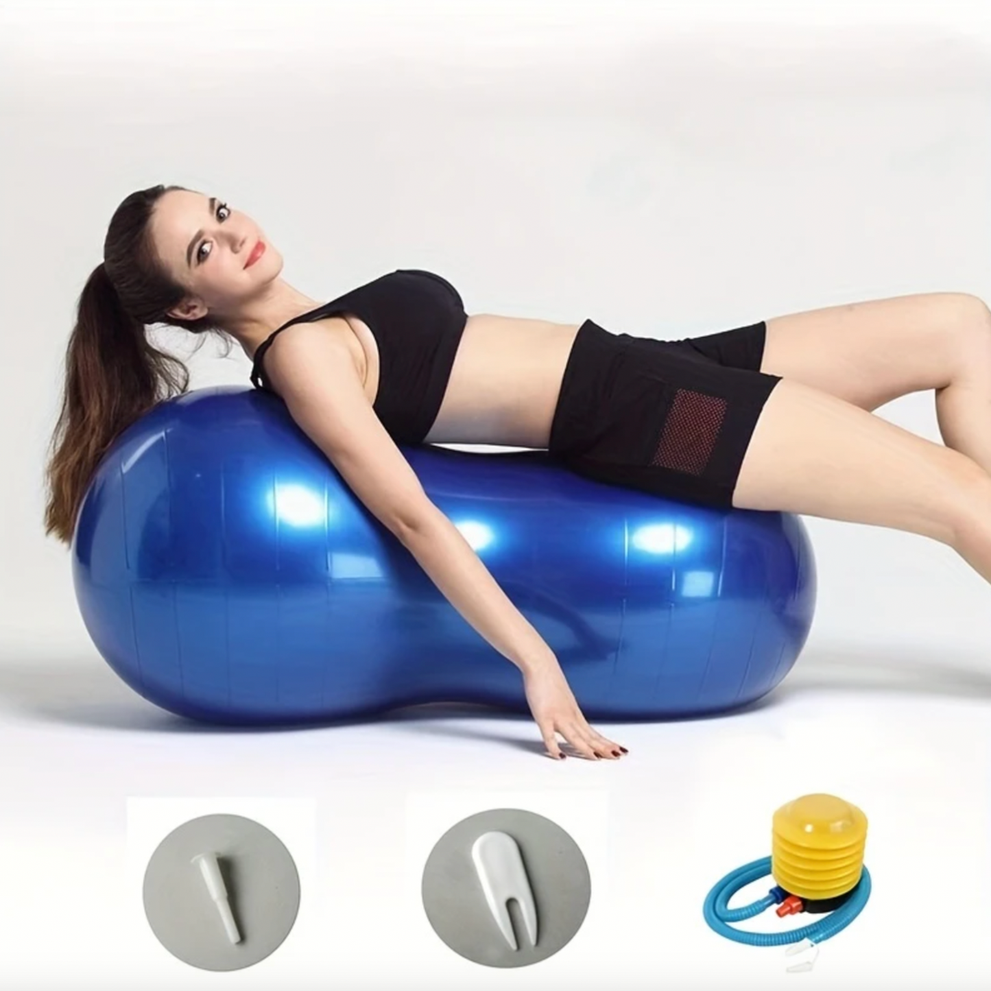 Inflatable Peanut Pilates & Yoga Ball with Pump