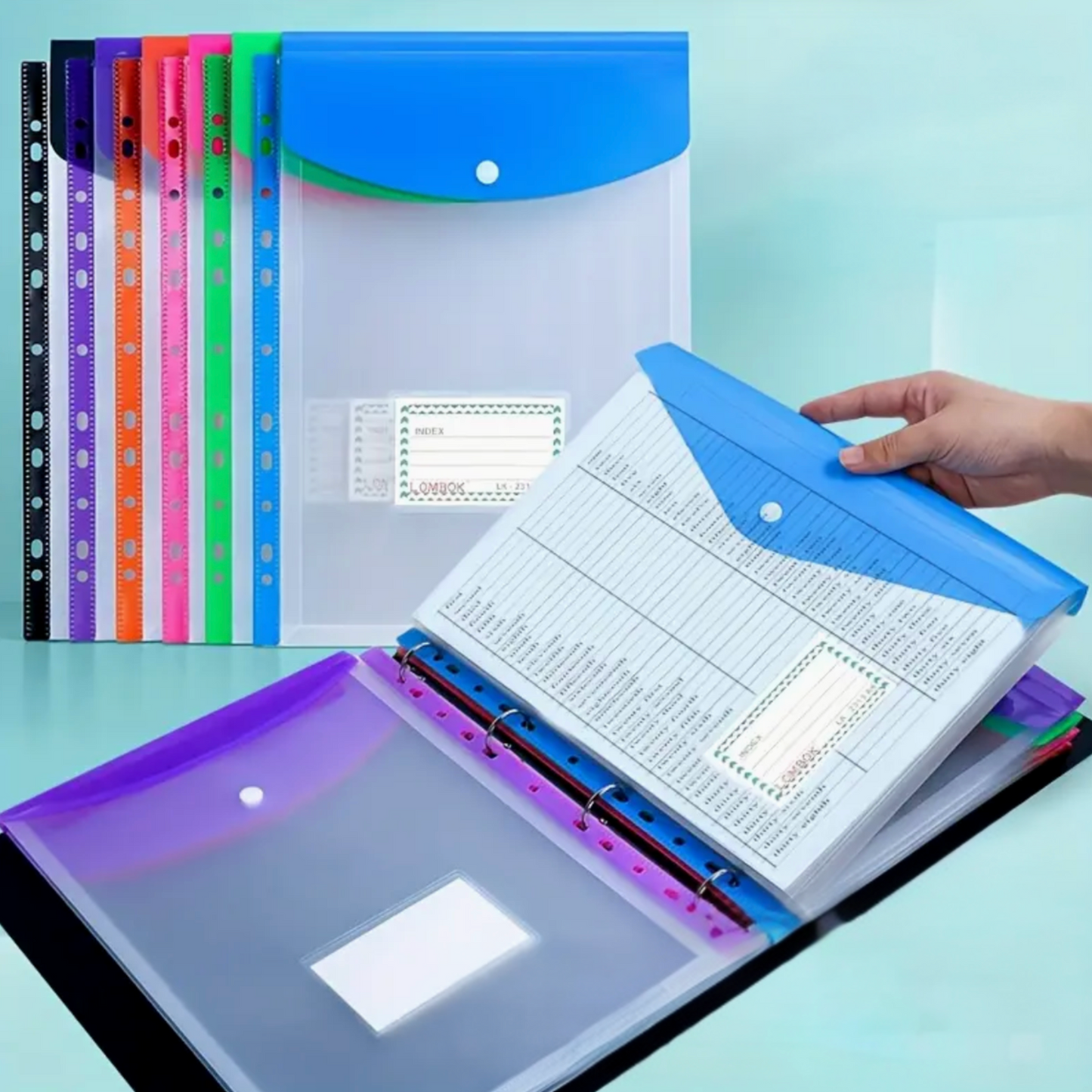 A4 Expanding Envelope File Sleeves - 12 Pack