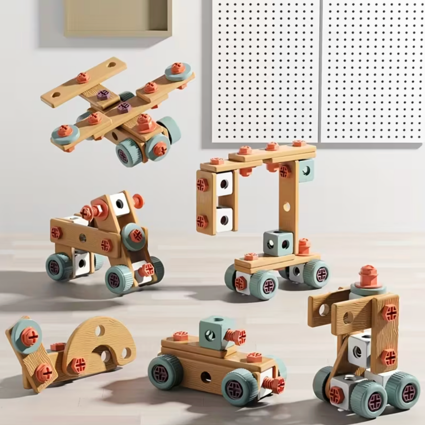 Kids 144 Piece DIY Assembly Toy Toolbox
