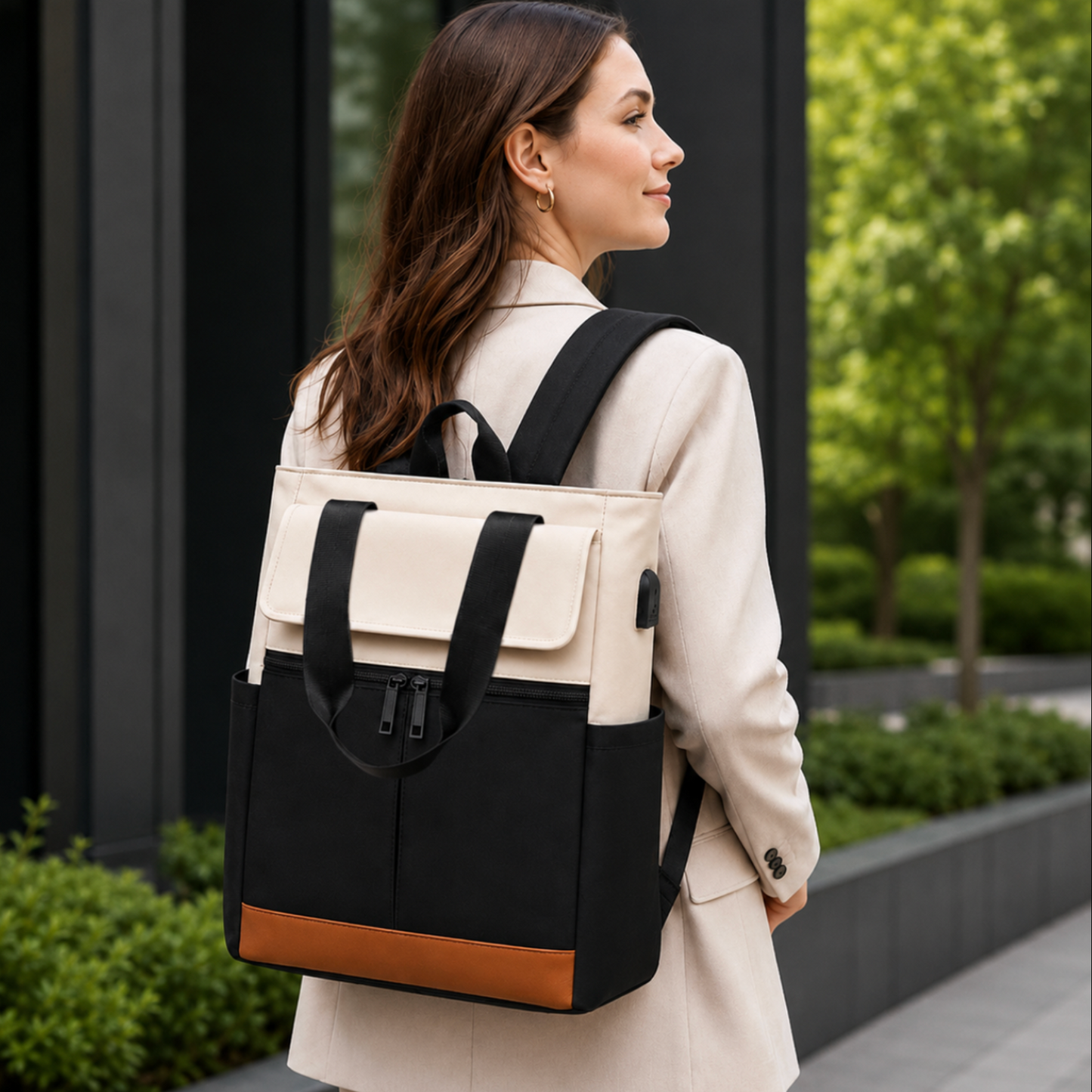 Convertible Backpack and Tote with USB Charging