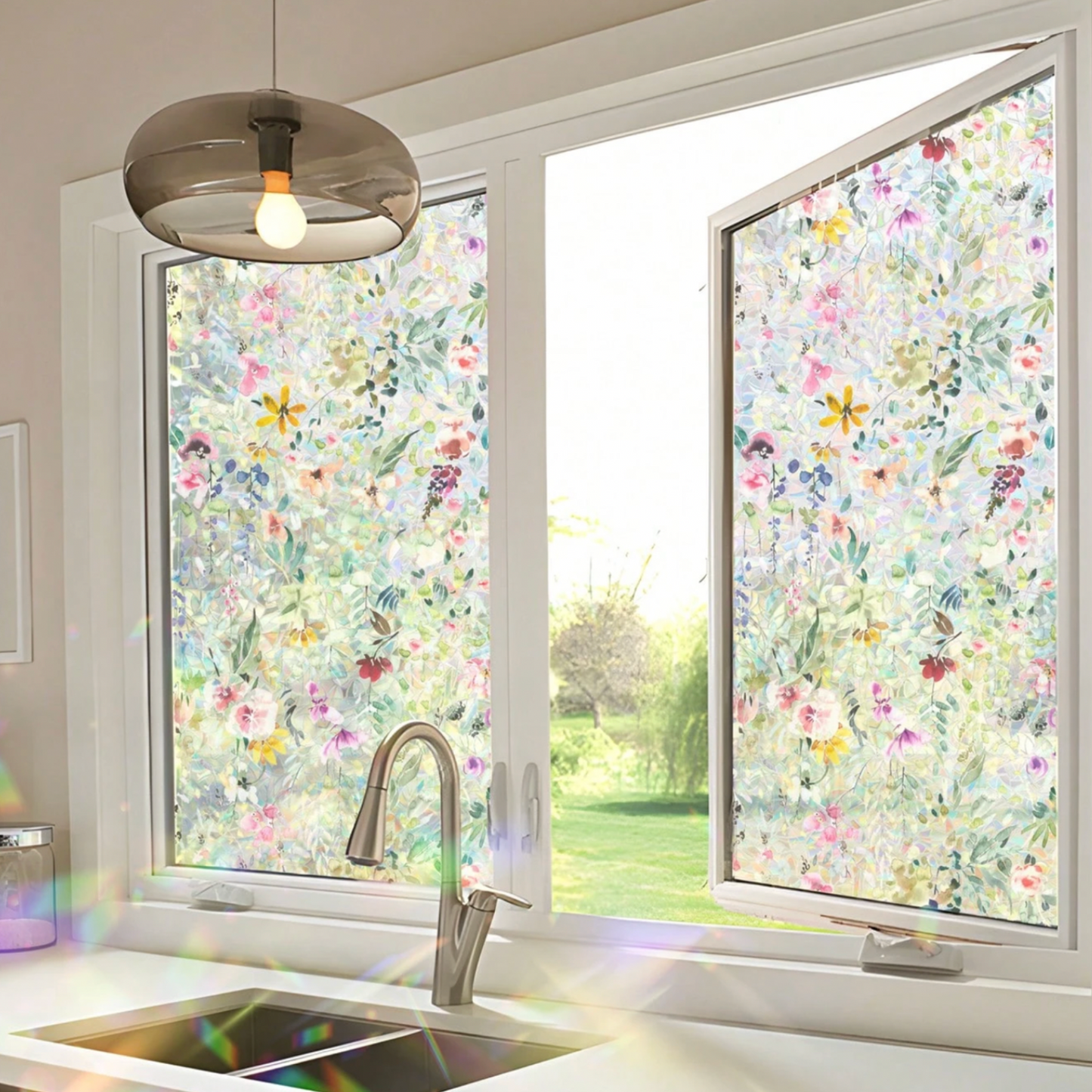 Wildflower Decorative Static Window Film - 100 x 43cm