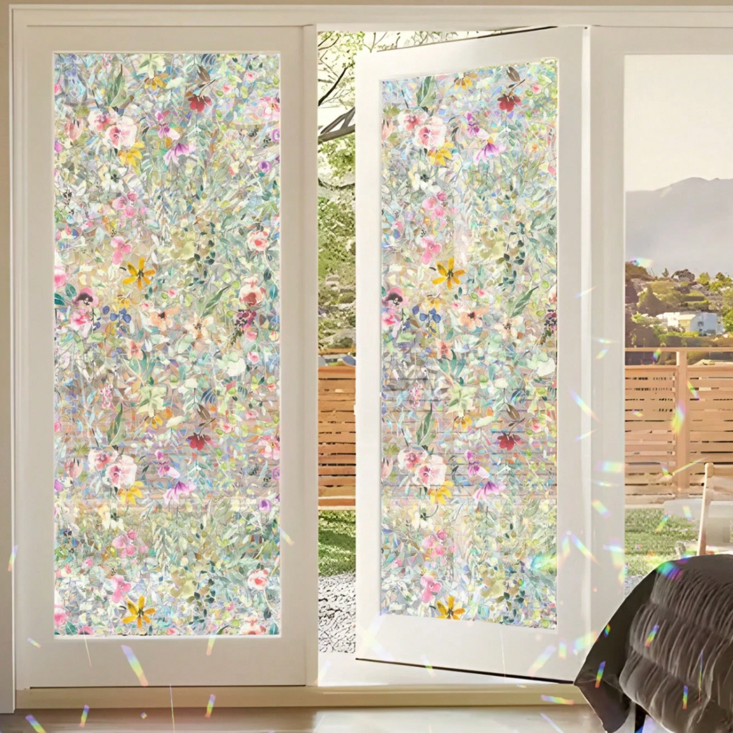 Wildflower Decorative Static Window Film - 100 x 43cm