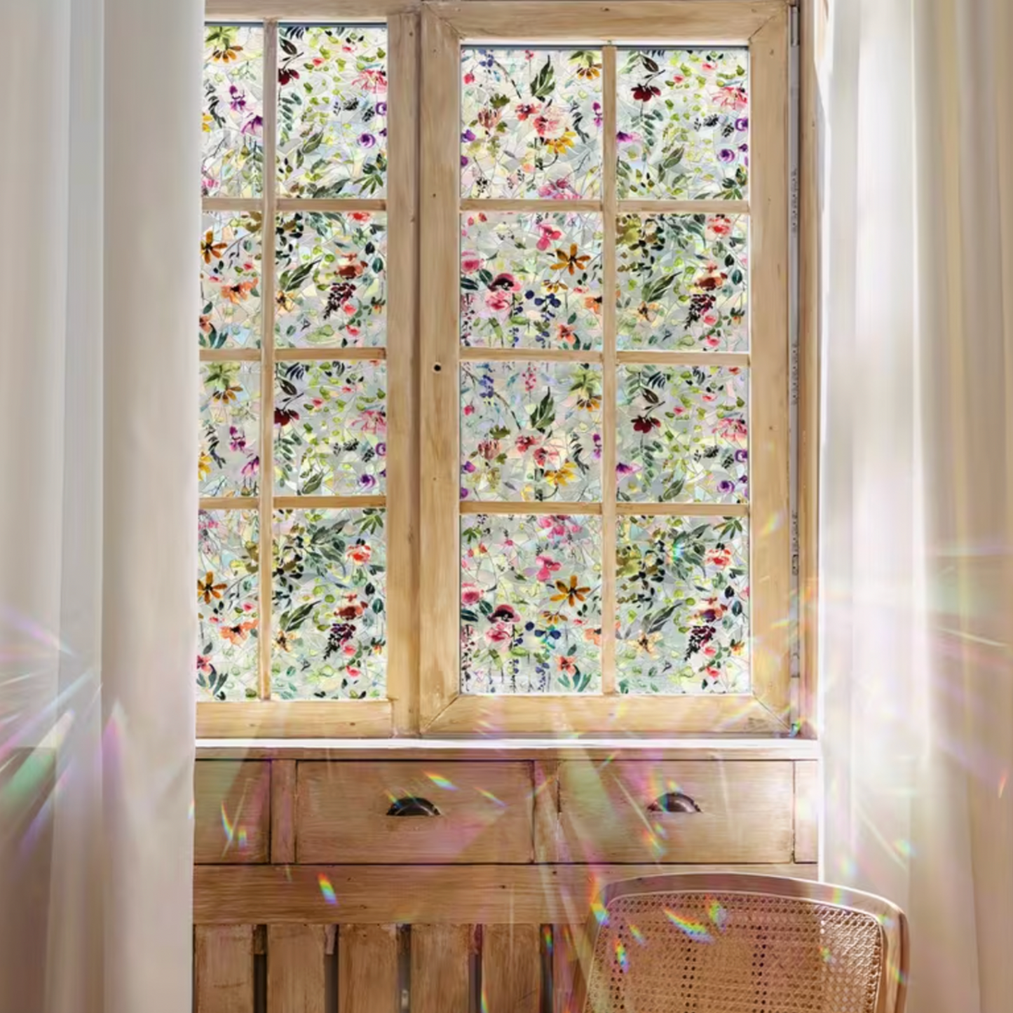 Wildflower Decorative Static Window Film - 100 x 43cm
