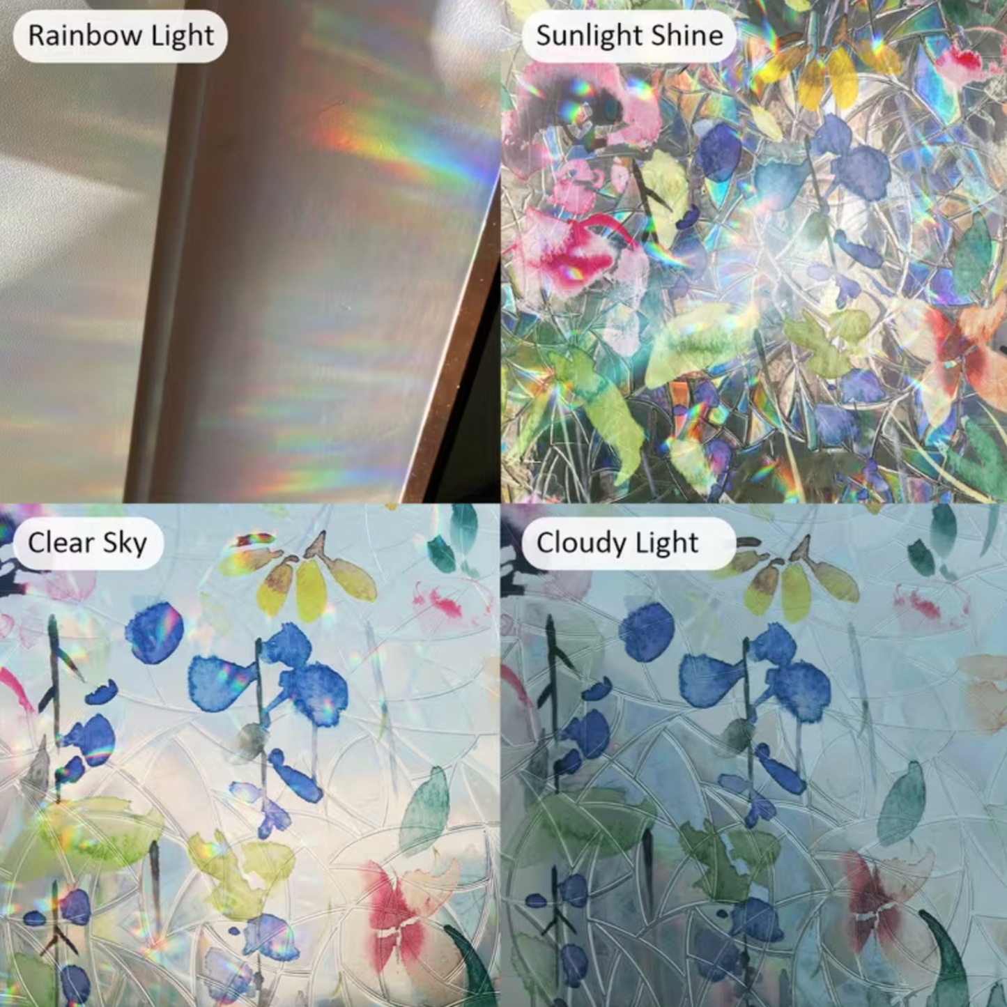 Wildflower Decorative Static Window Film - 100 x 43cm