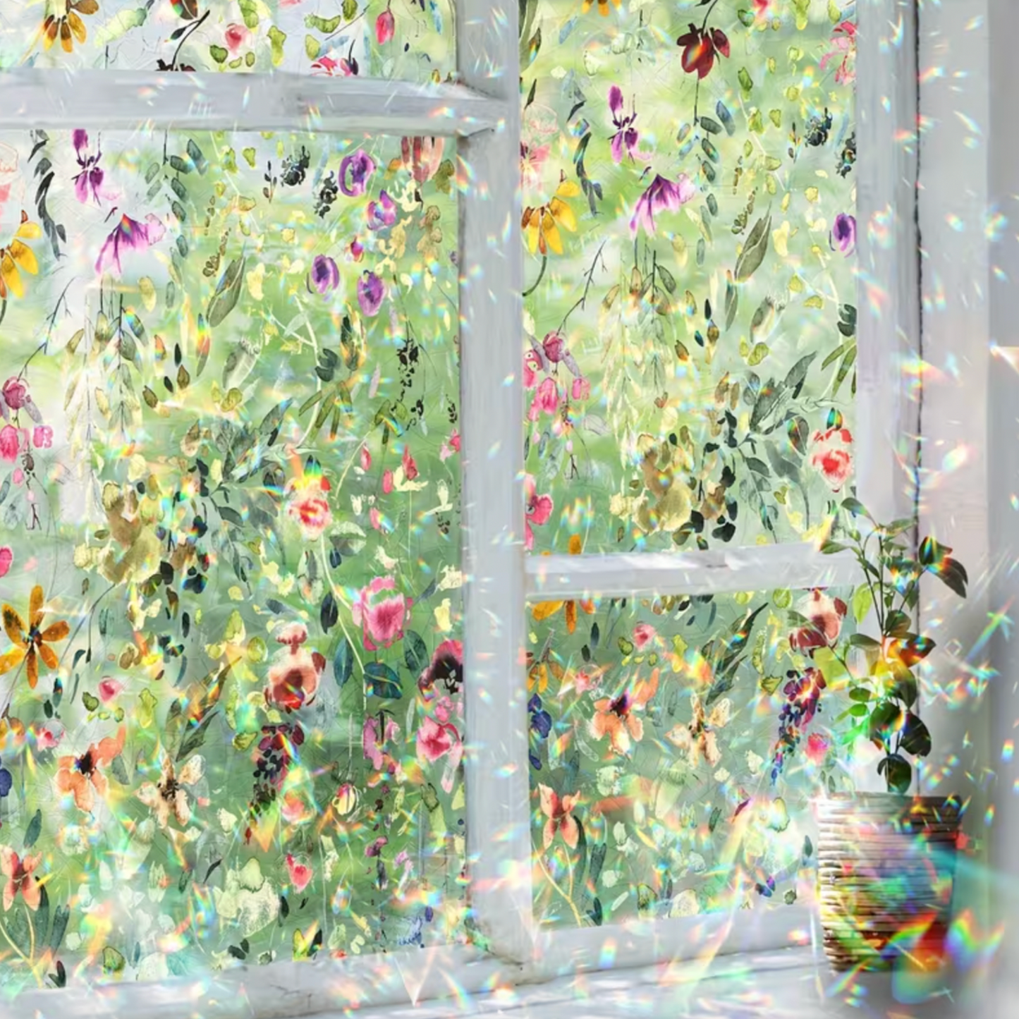 Wildflower Decorative Static Window Film - 100 x 43cm