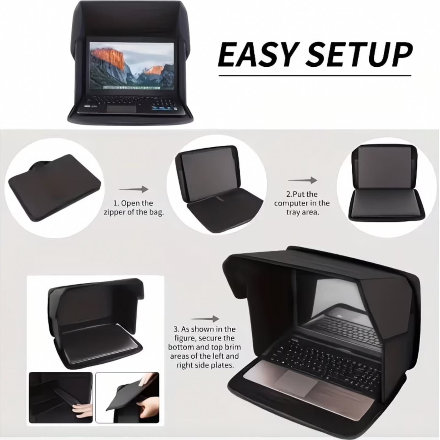 Foldable Laptop Privacy & Sun Shield - 12"-16"