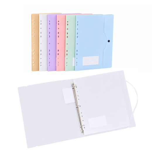 A4 Ring Binder with 6 Colour Envelope Sleeves