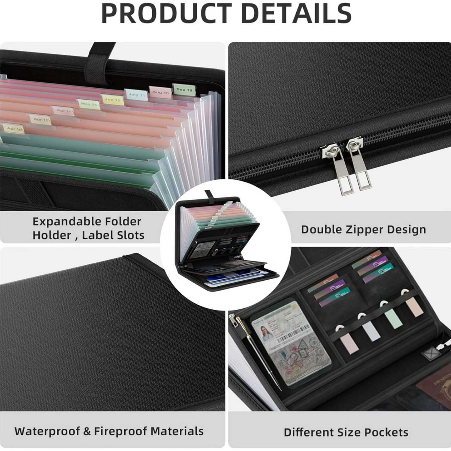 Waterproof and Fireproof Expanding Document Organiser Folder