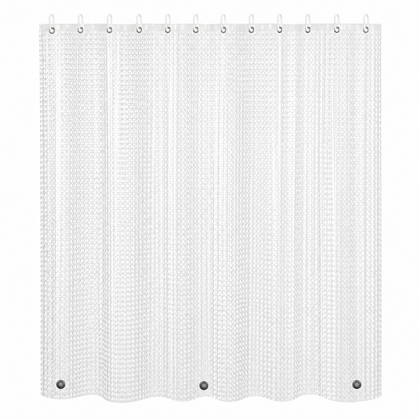 3D Shower Curtain with Weighted Magnets & Hooks - 180 x 180cm