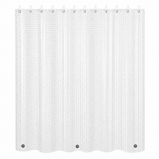 3D Shower Curtain with Weighted Magnets & Hooks - 180 x 180cm