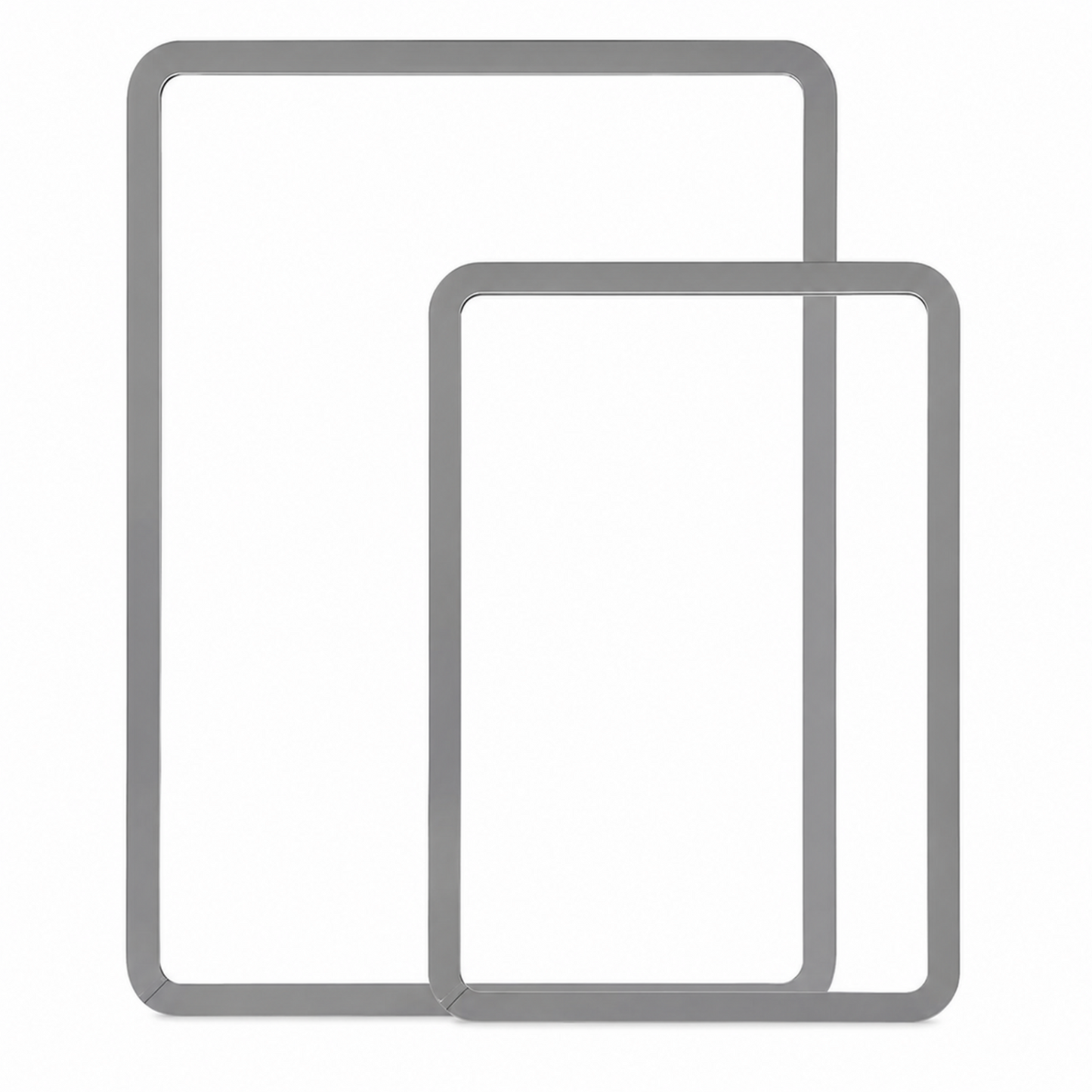 Set of 2 Glass Cutting Boards with Non-Slip Rubber Edges
