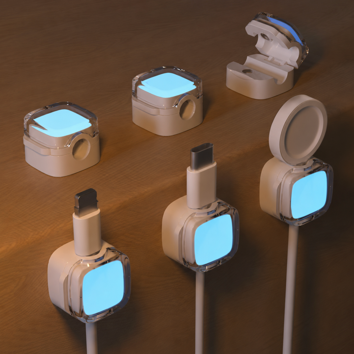 Glow In The Dark Cable Clips - 6 Pack