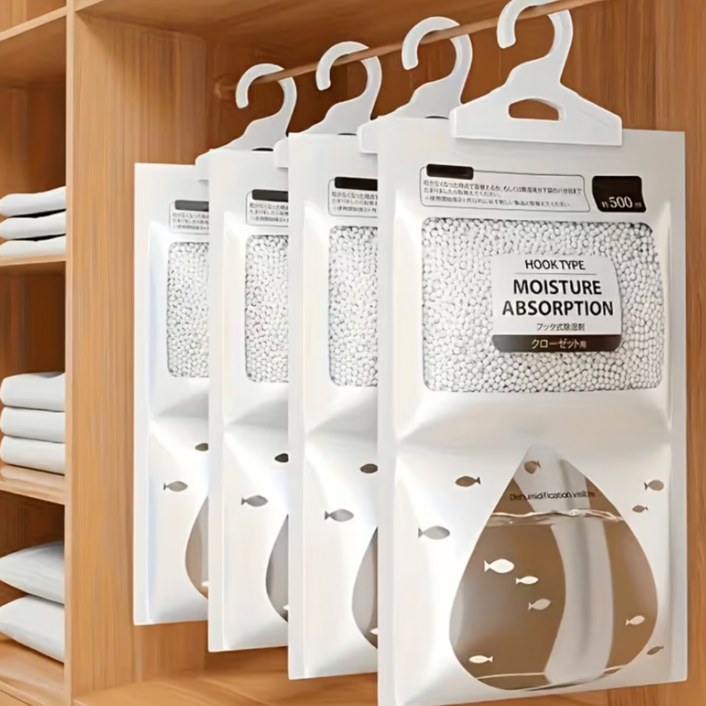 500ml Hanging Moisture Absorber Bag - 4 Pack