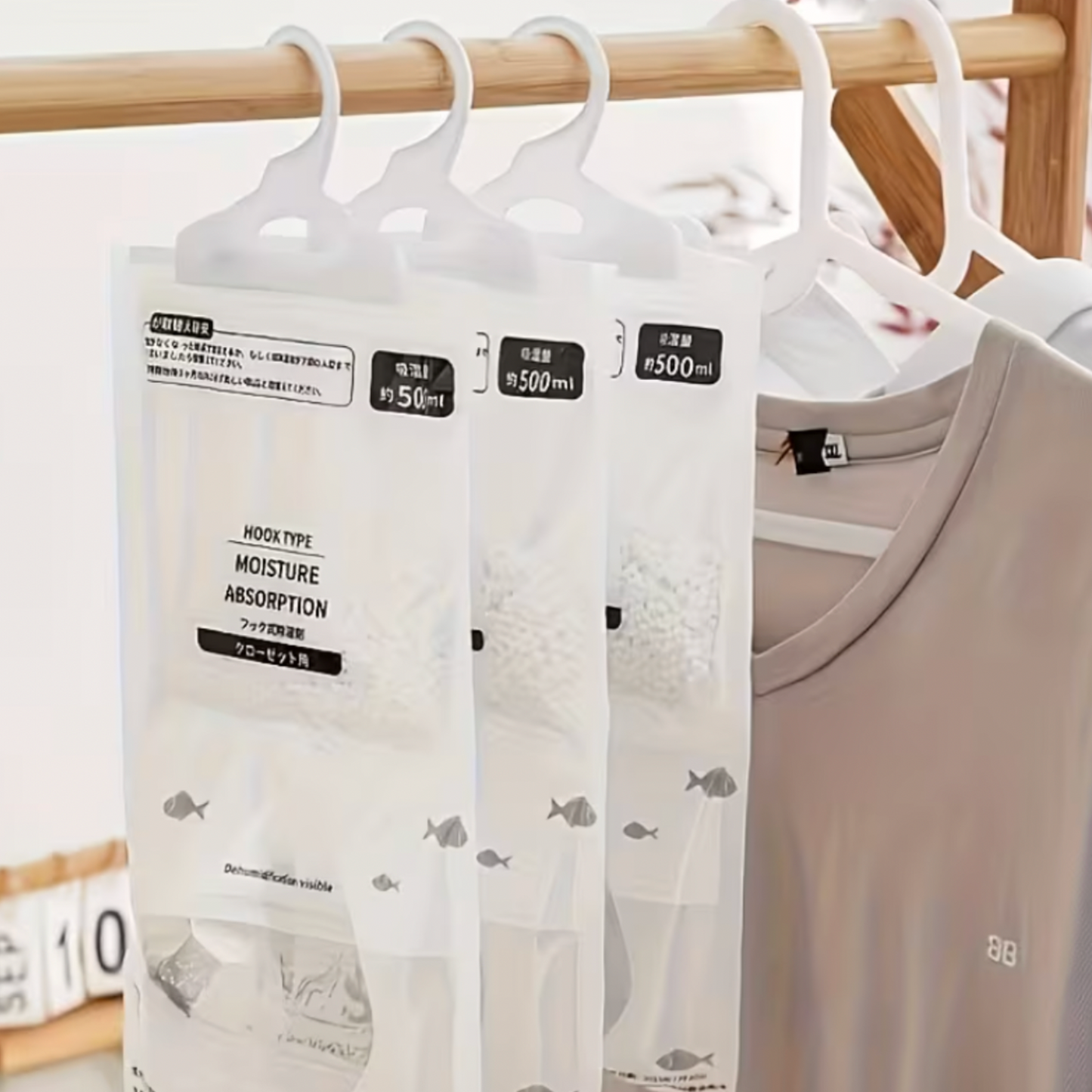 500ml Hanging Moisture Absorber Bag - 4 Pack
