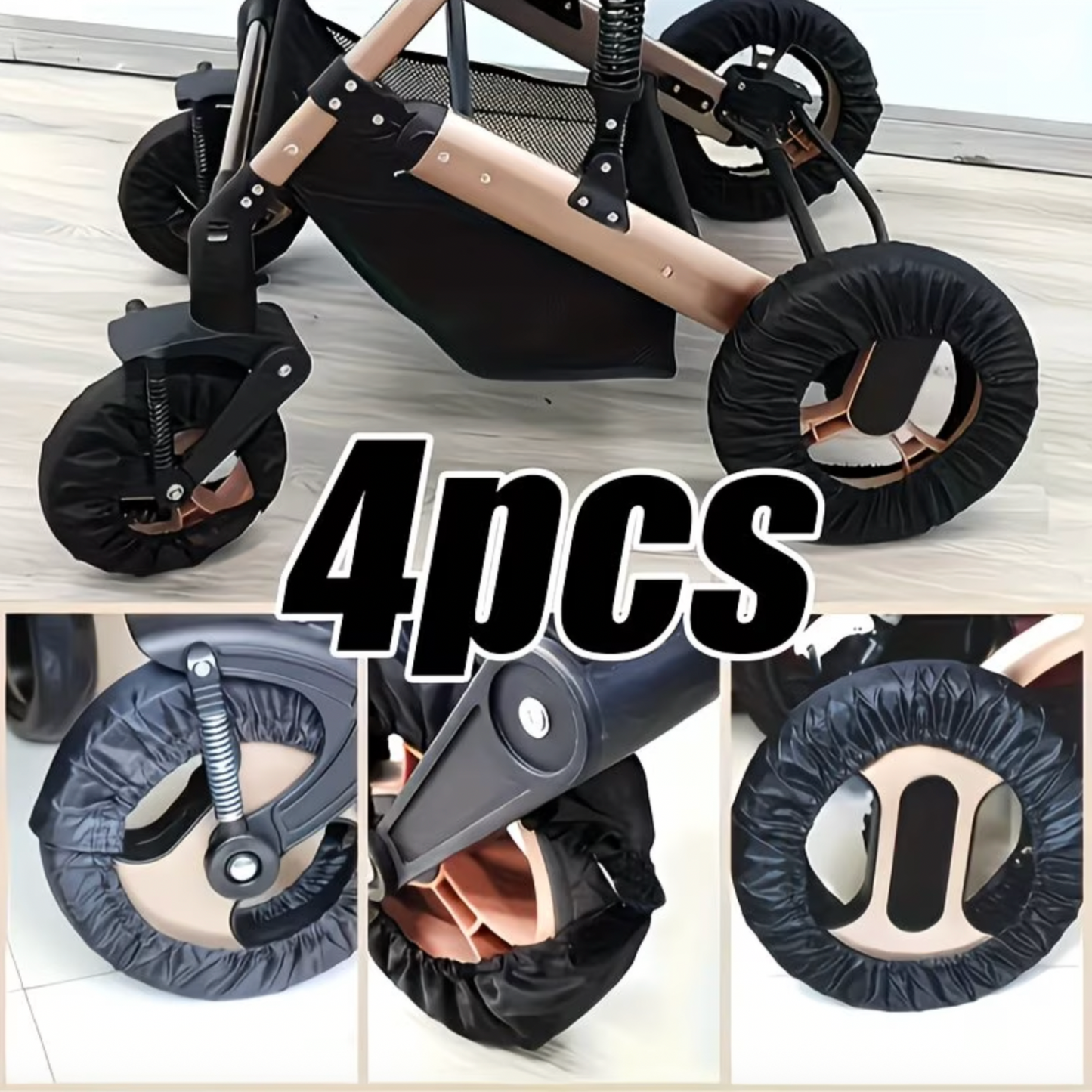 Protective Pram Wheel Covers - 4-Piece Set