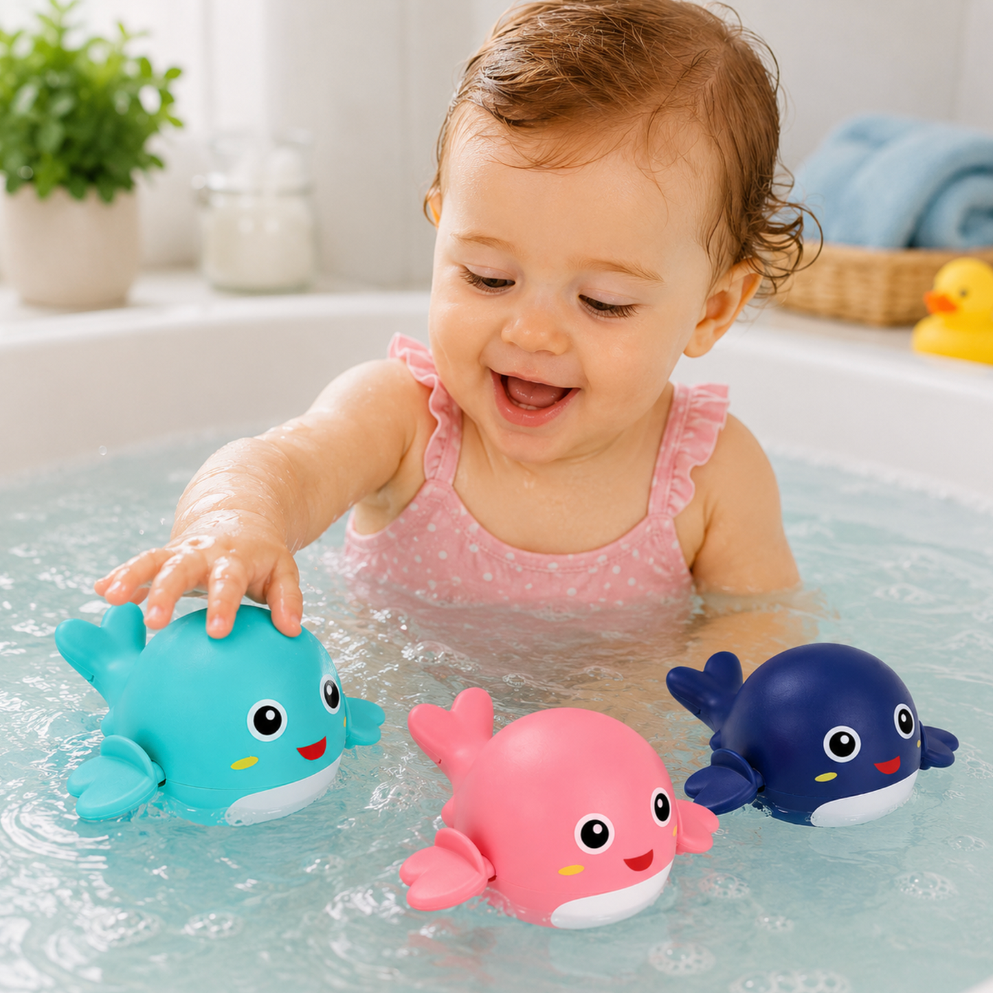 Whale Friend Wind Up Bath Toy - 3 Pack