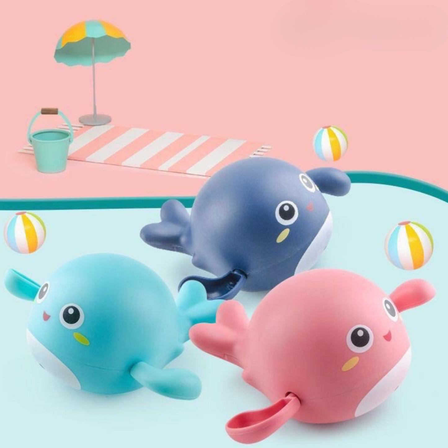 Whale Friend Wind Up Bath Toy - 3 Pack