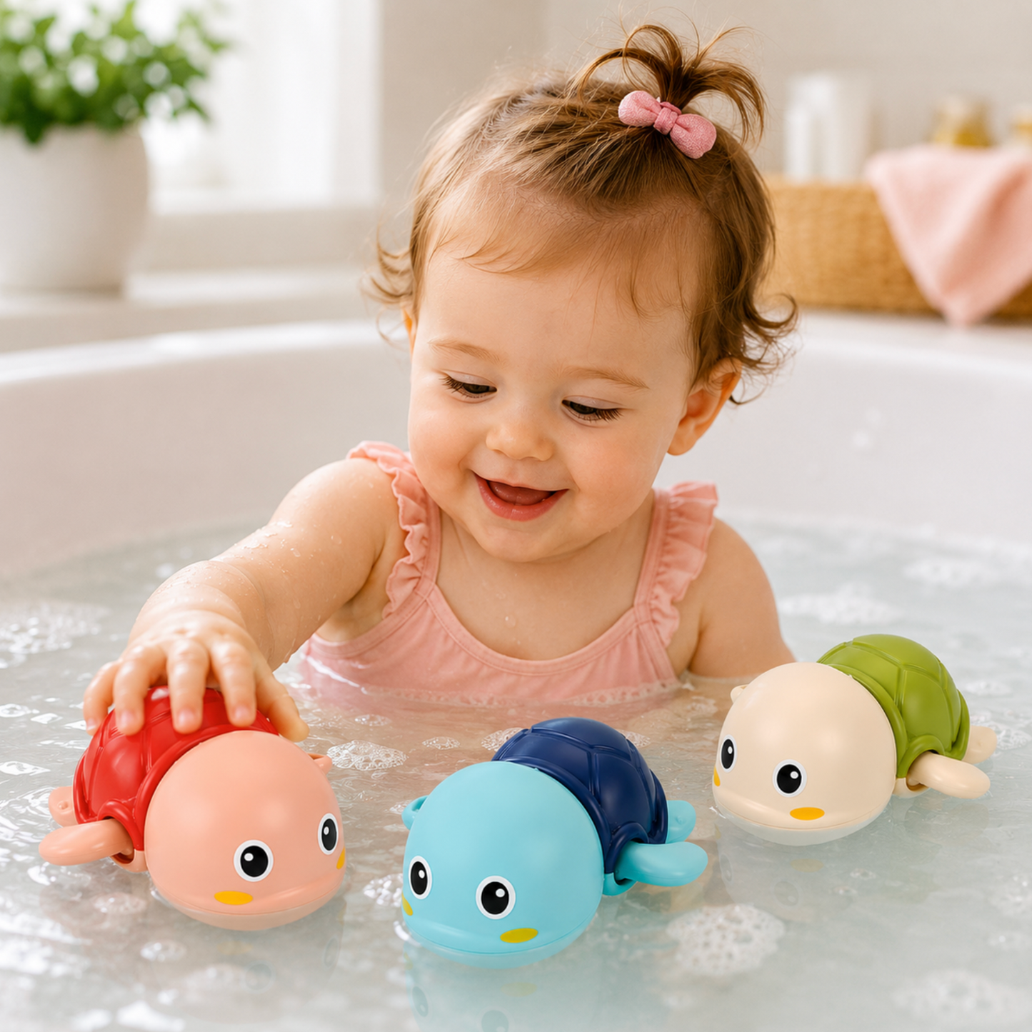 Turtle Friend Wind Up Bath Toy - 3 Pack