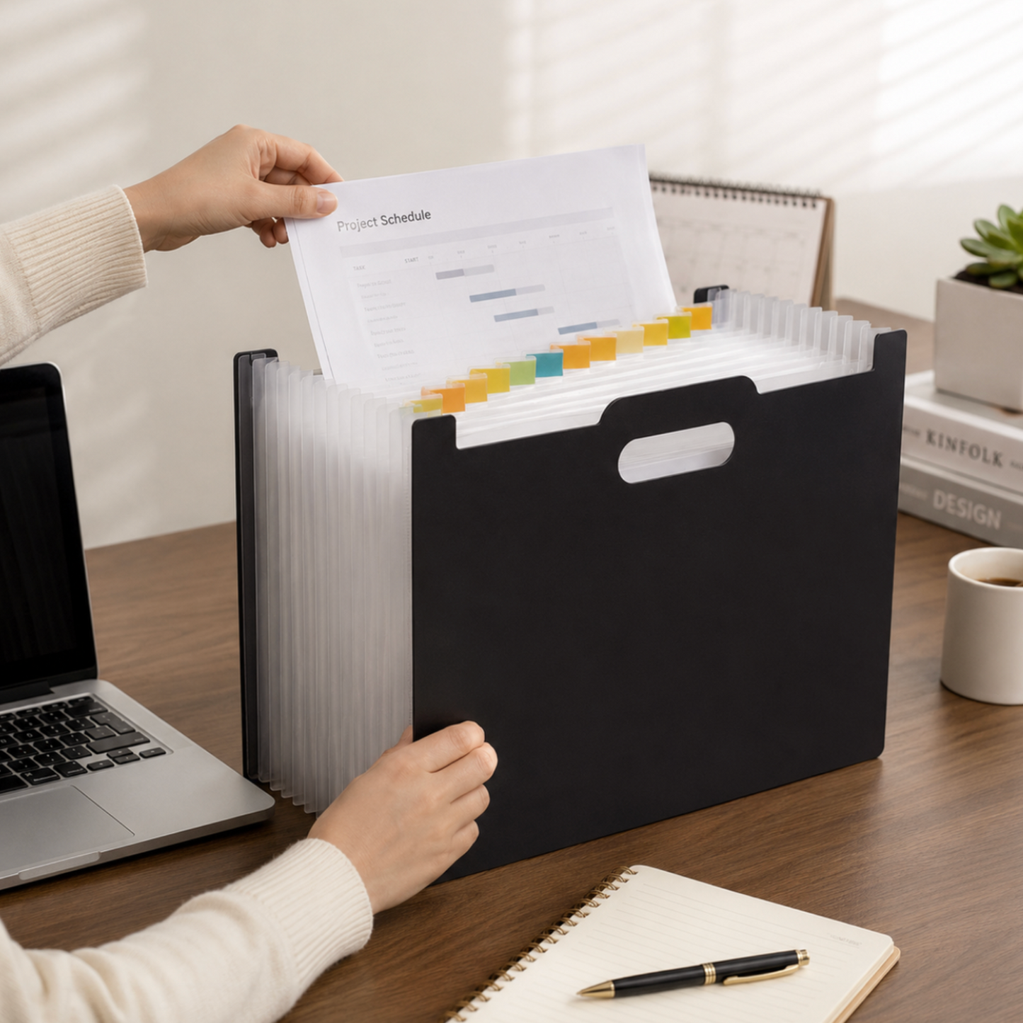 A4 Expandable File Organiser with 13 Pockets & Carry Handle