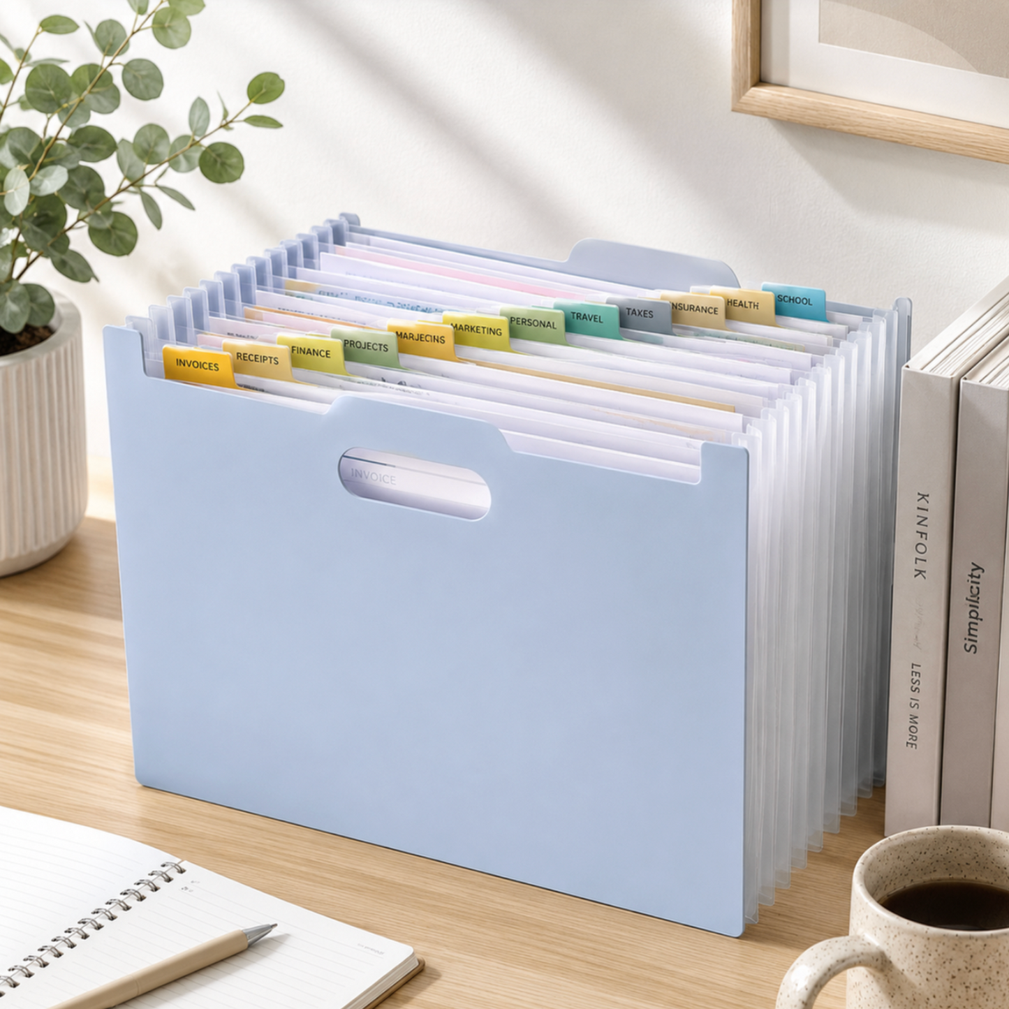A4 Expandable File Organiser with 13 Pockets & Carry Handle