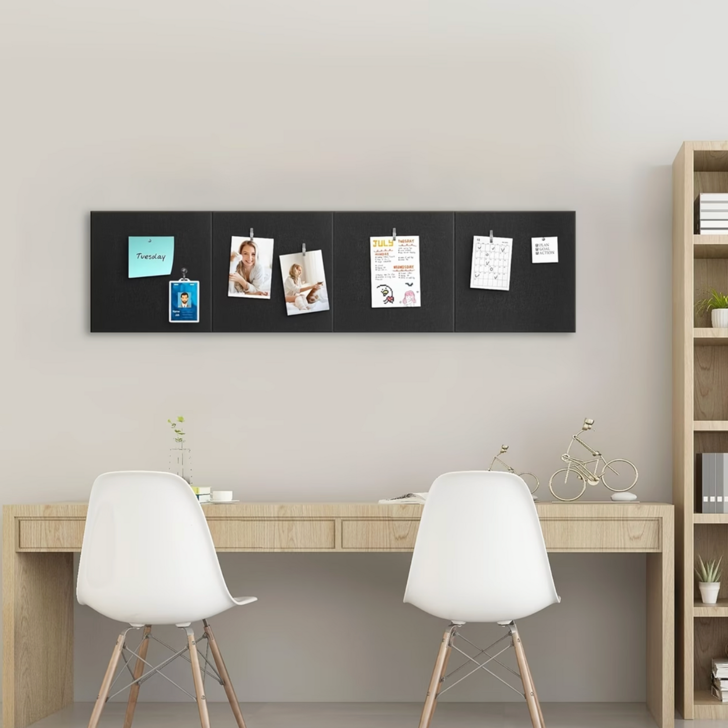 6 Piece Felt Pin Board & Soundproofing Tile Set