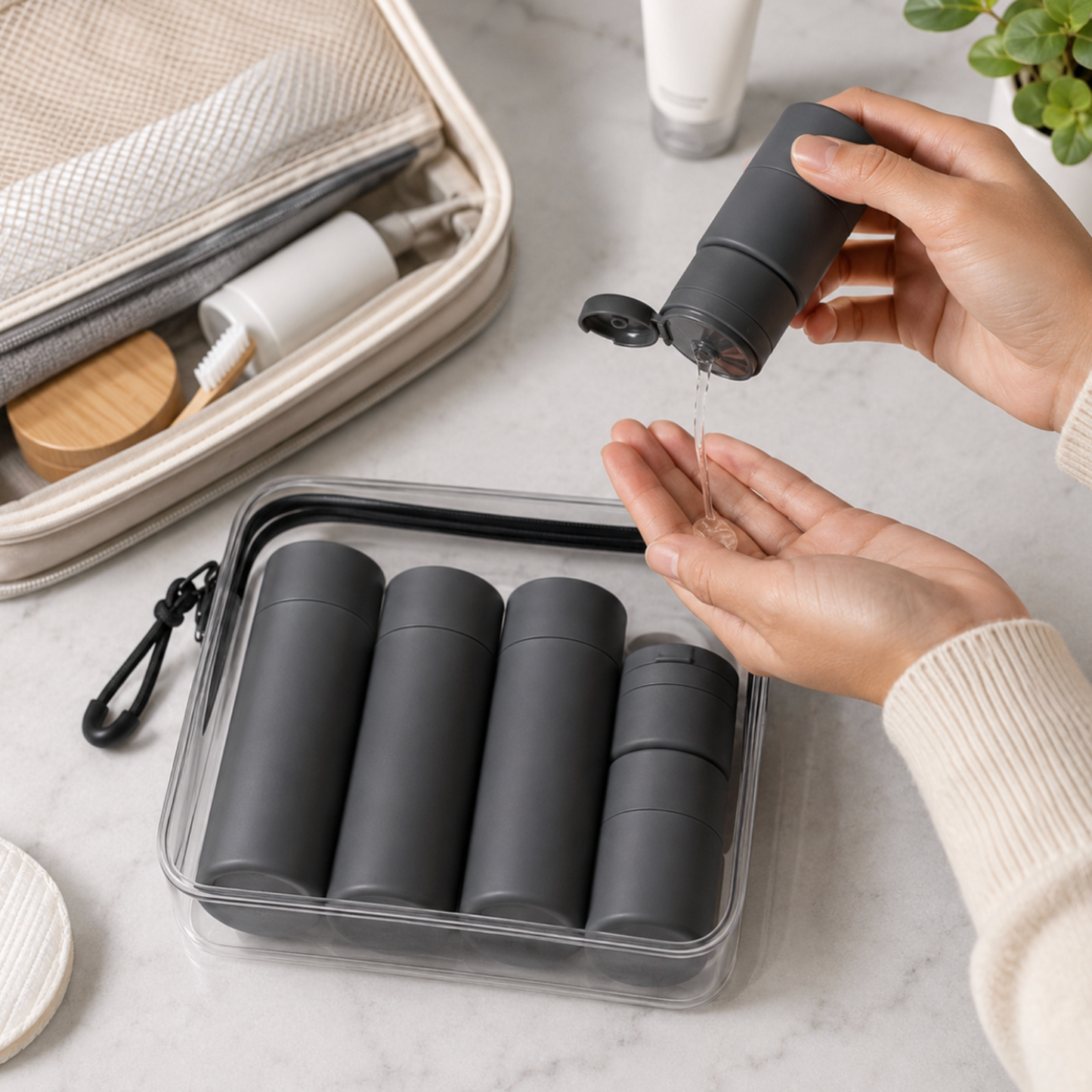 8 Piece Travel Bottle Set with Travel Bag