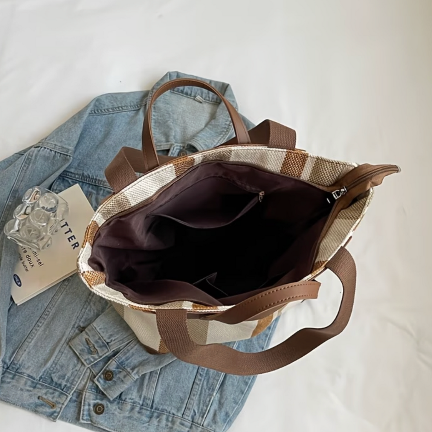 Striped Daily Tote Handbag