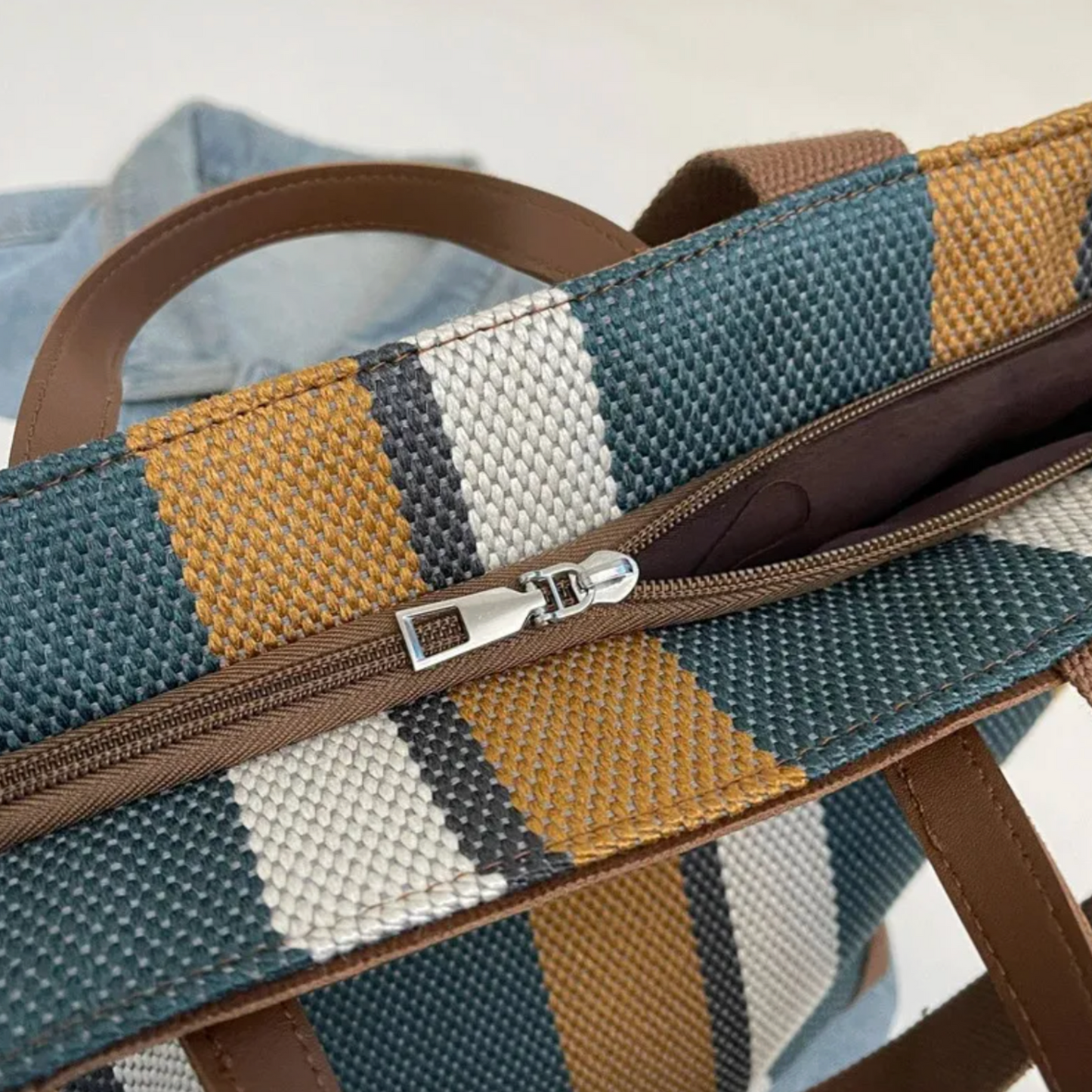 Striped Daily Tote Handbag