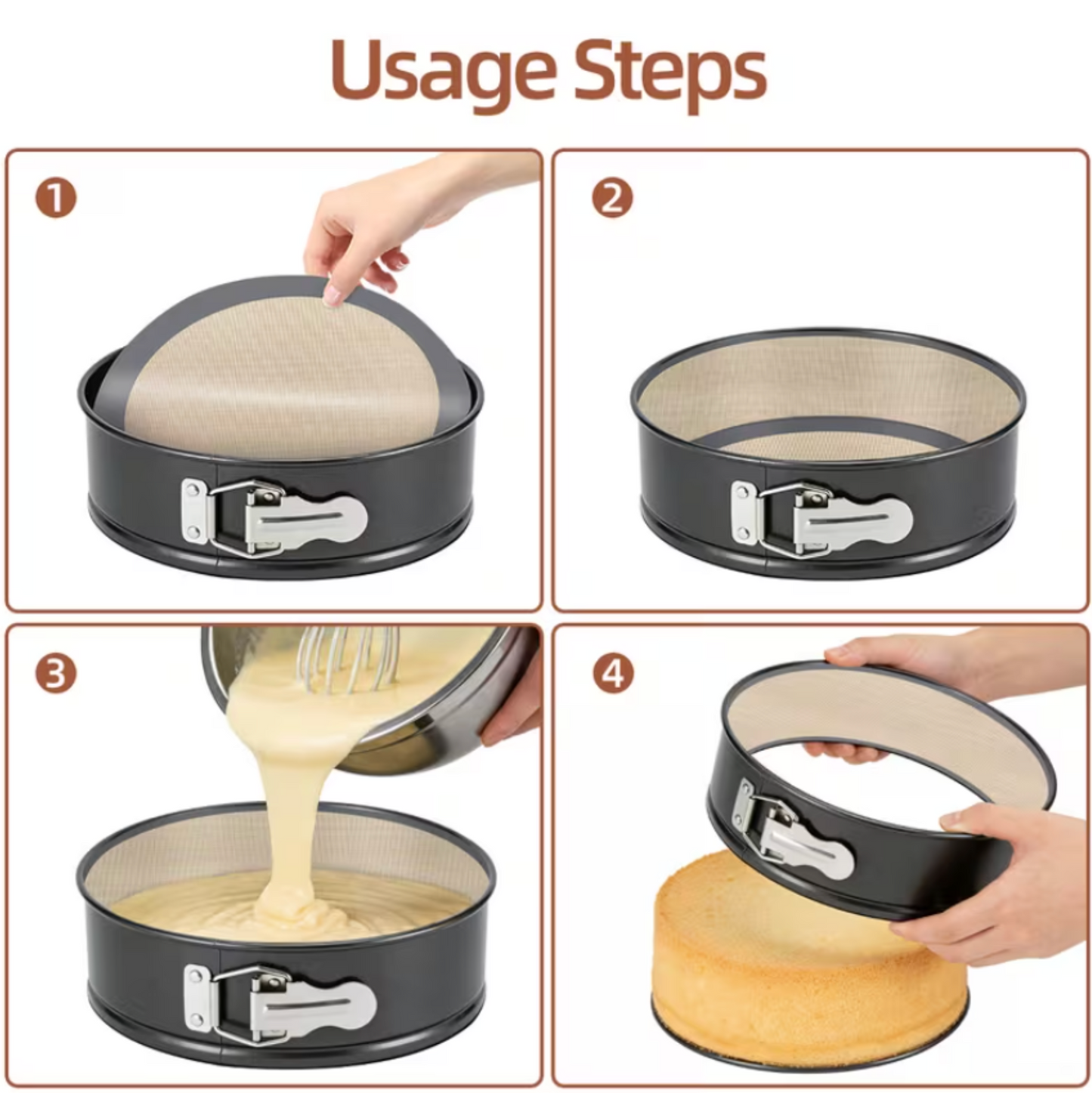 2 Piece Silicone Non-Stick Cake Tin Liner Set