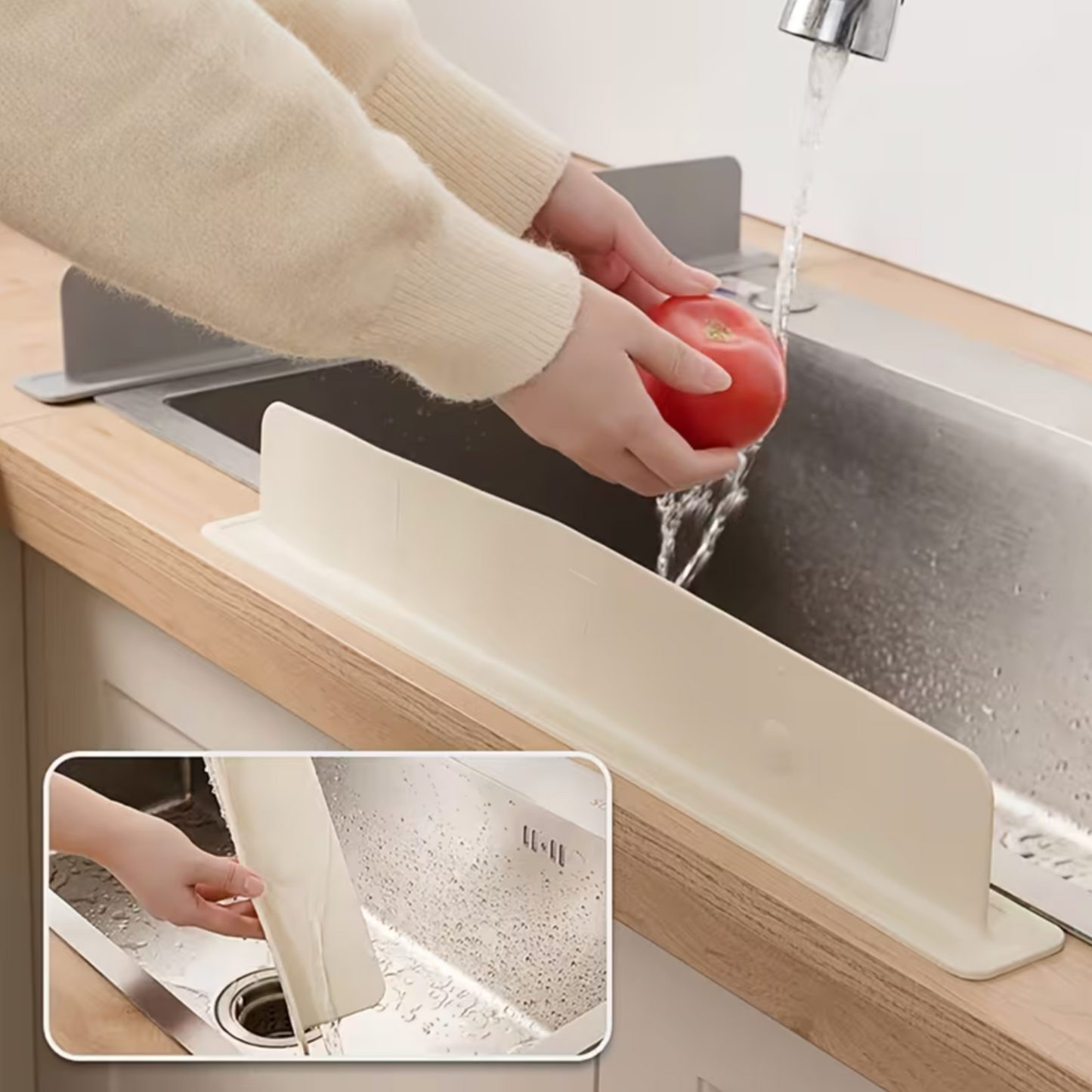 Kitchen Sink Silicone Splash Guard with Suction Cups